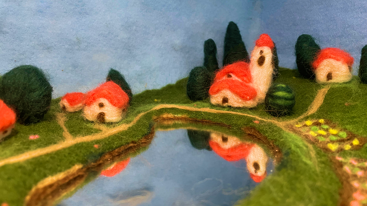 【羊毛毡手工】——A Small Town In A Box