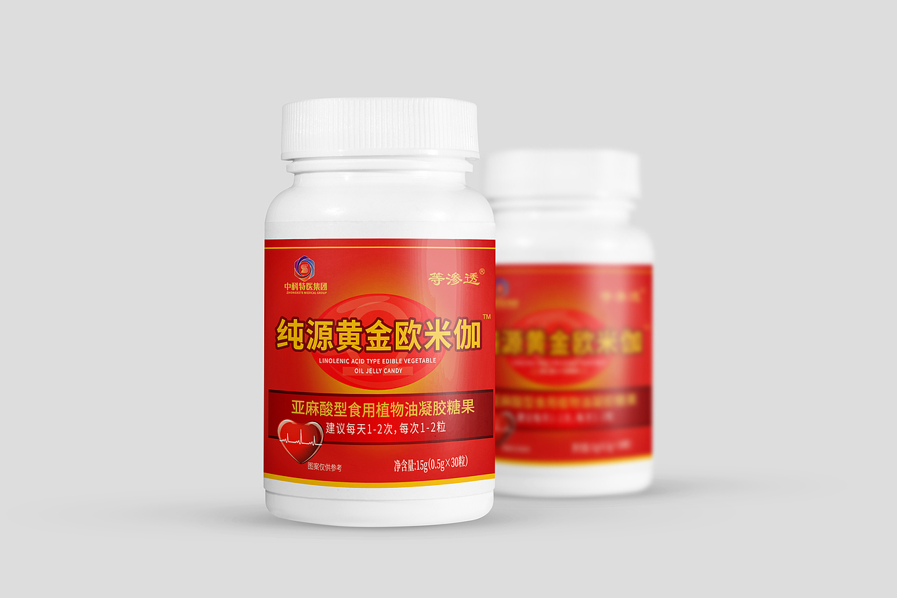 保健食品 凝胶糖果 黄金欧米茄 已商用（图ZMzA4MzE3MTA4） - 包装 - 站酷设计师彩腾包装设计原创素材 - 站酷ZCOOL