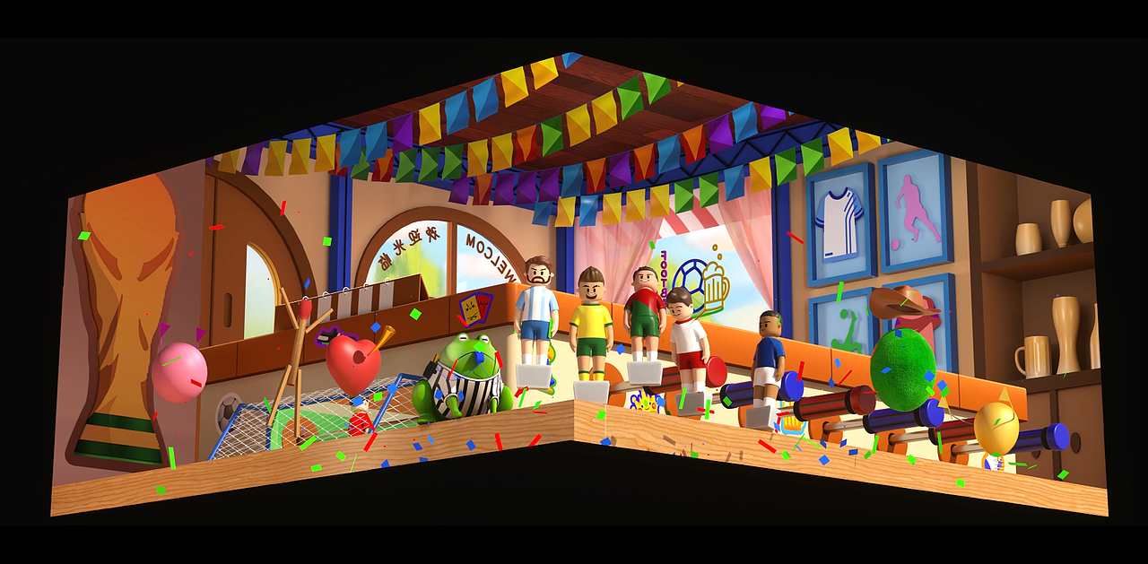 世界杯桌上足球裸眼3d动画短片