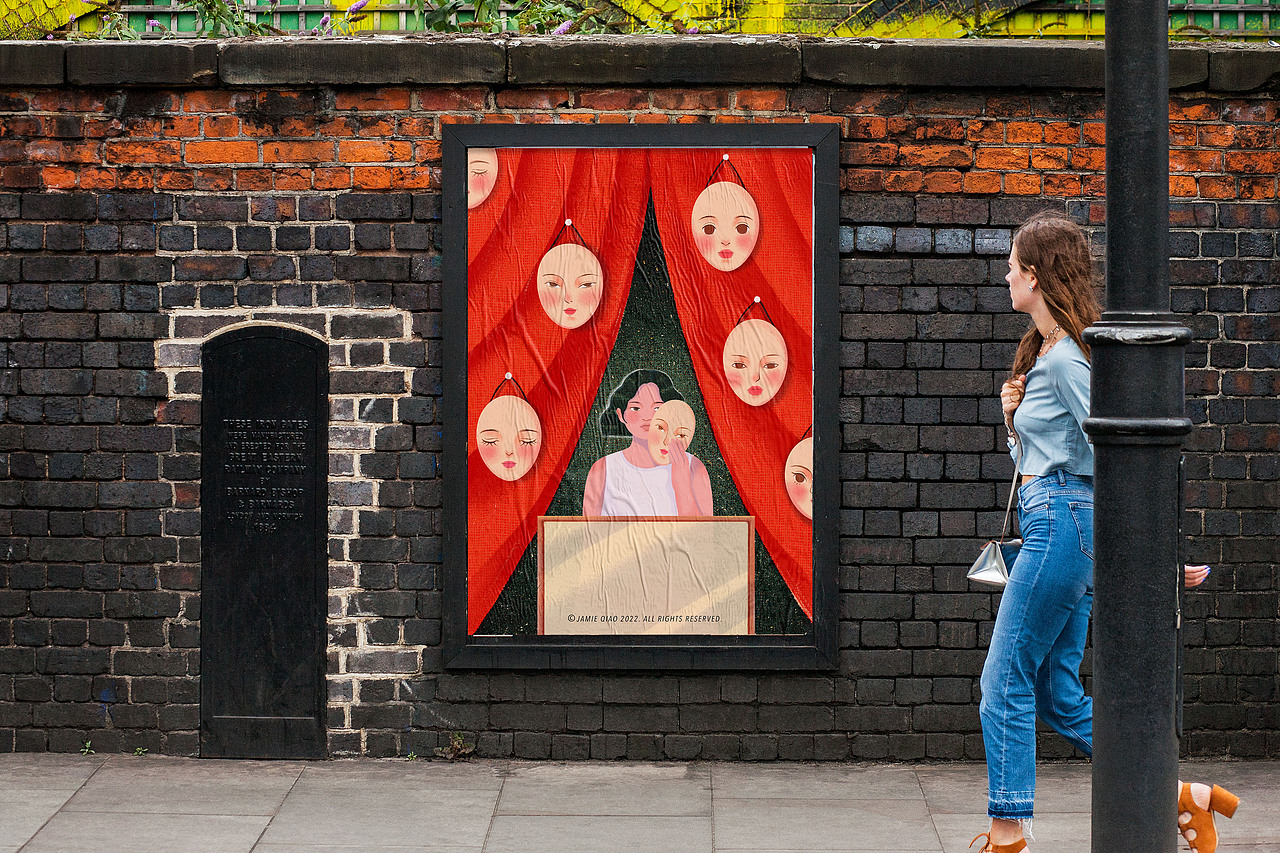 一组有关女性社会话题的扁平系列插画