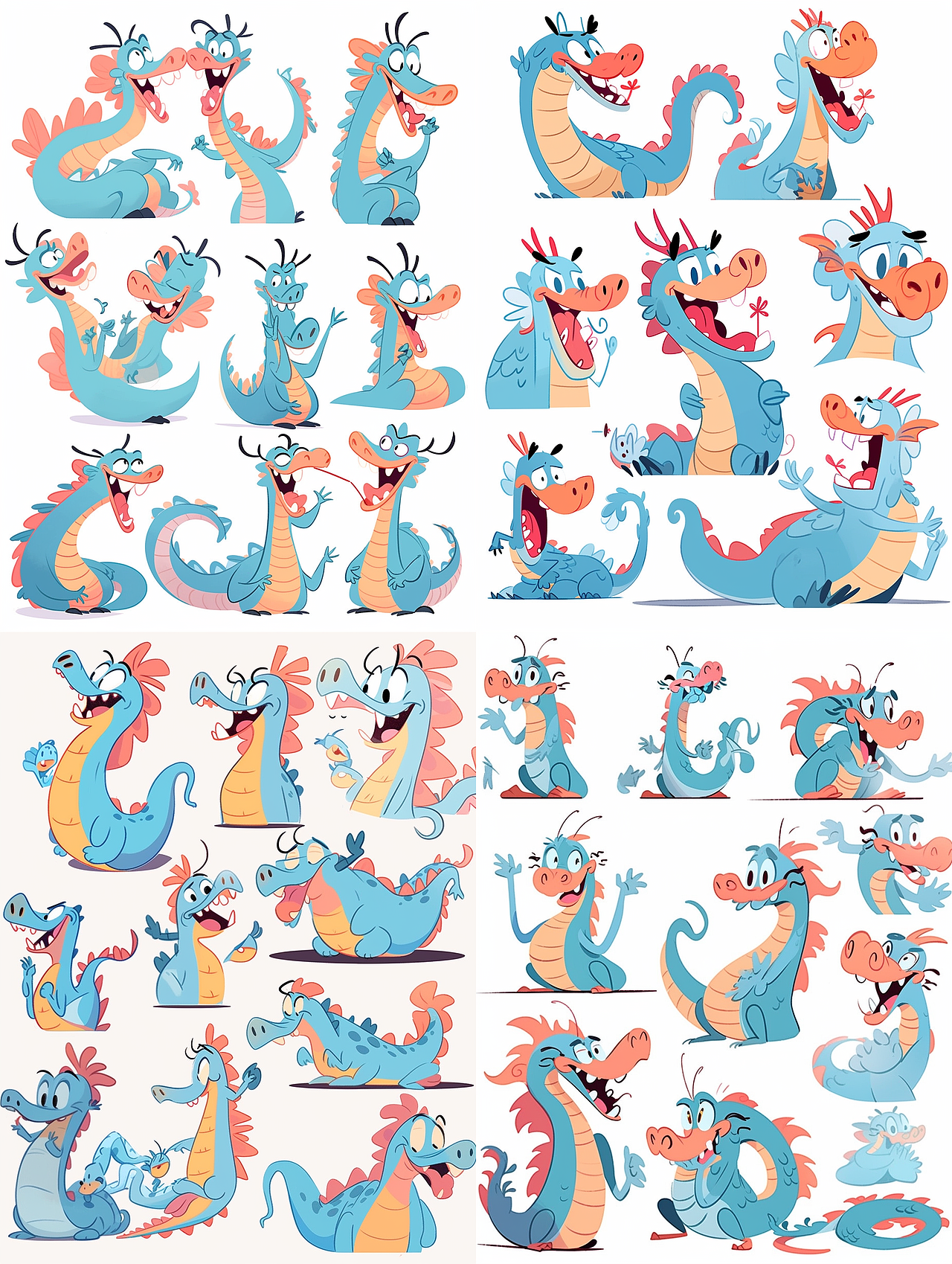 龙卡通可爱龙生肖插画表情包形象设计吉祥物（图ZMzQzNzkwMTY4） - 商业插画 - 站酷设计师画画的小可原创素材 - 站酷ZCOOL