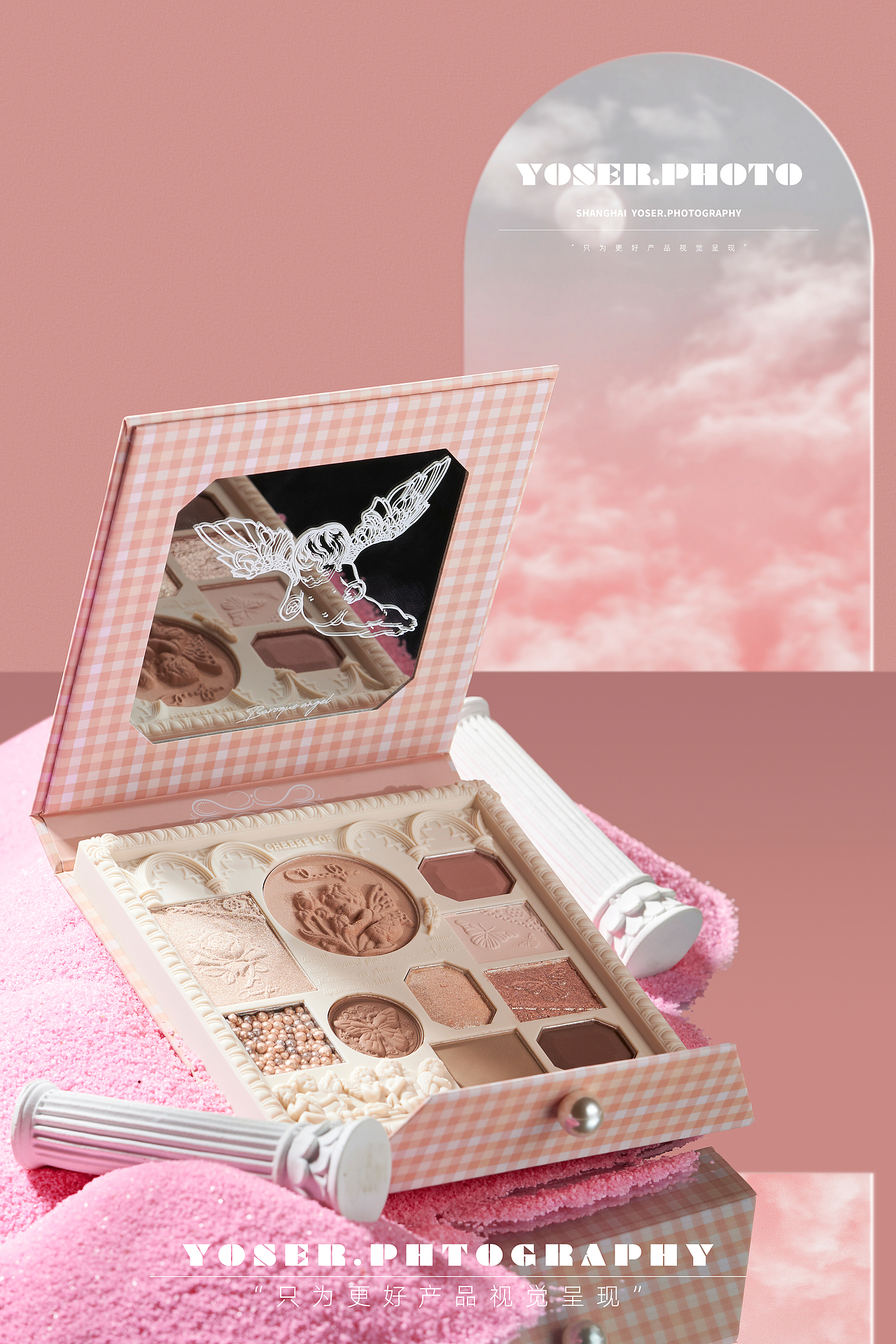 天使浮雕眼影盘拍摄（图ZMzU2ODUxMTg4） - 产品摄影 - 站酷设计师优色美学原创素材 - 站酷ZCOOL