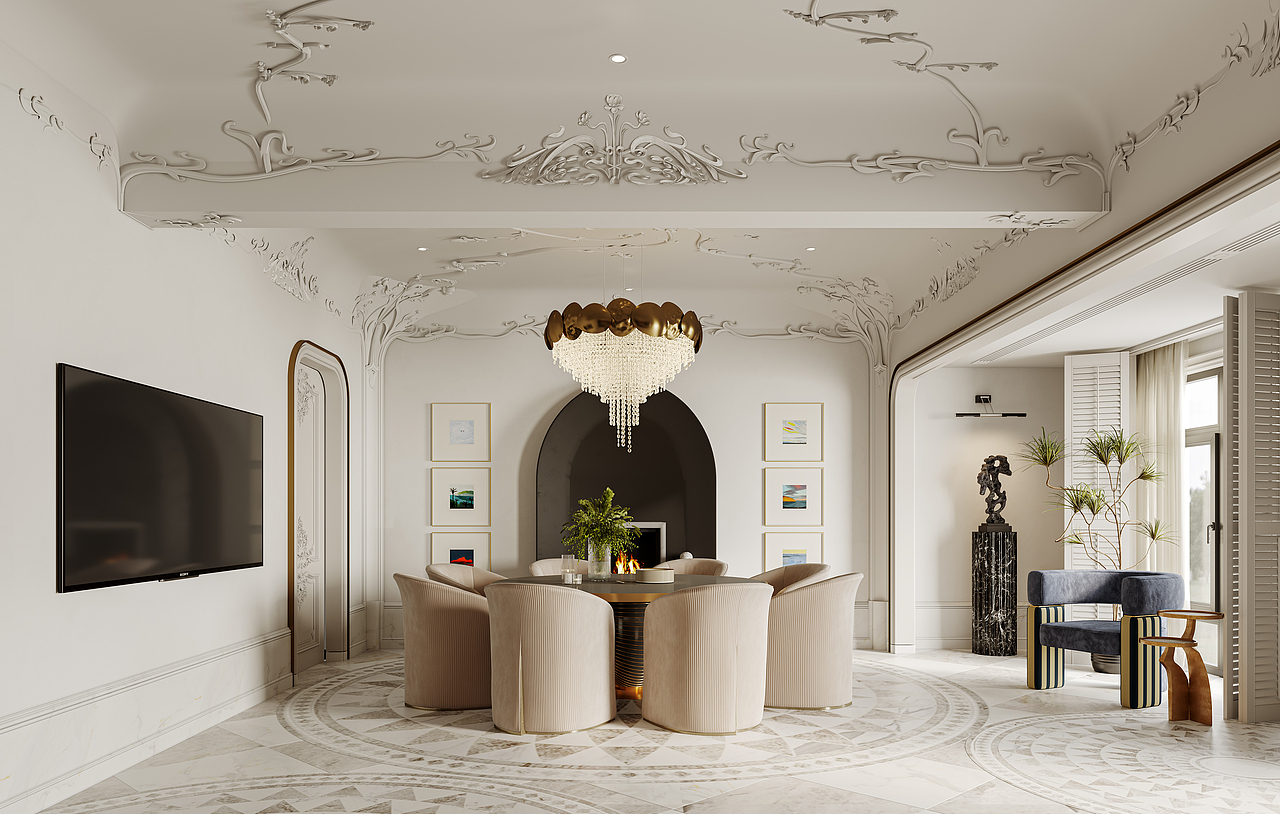 室内简欧（图ZMzUyMDc4ODQ0） - 家装设计 - 站酷设计师景艺效果图表现原创素材 - 站酷ZCOOL