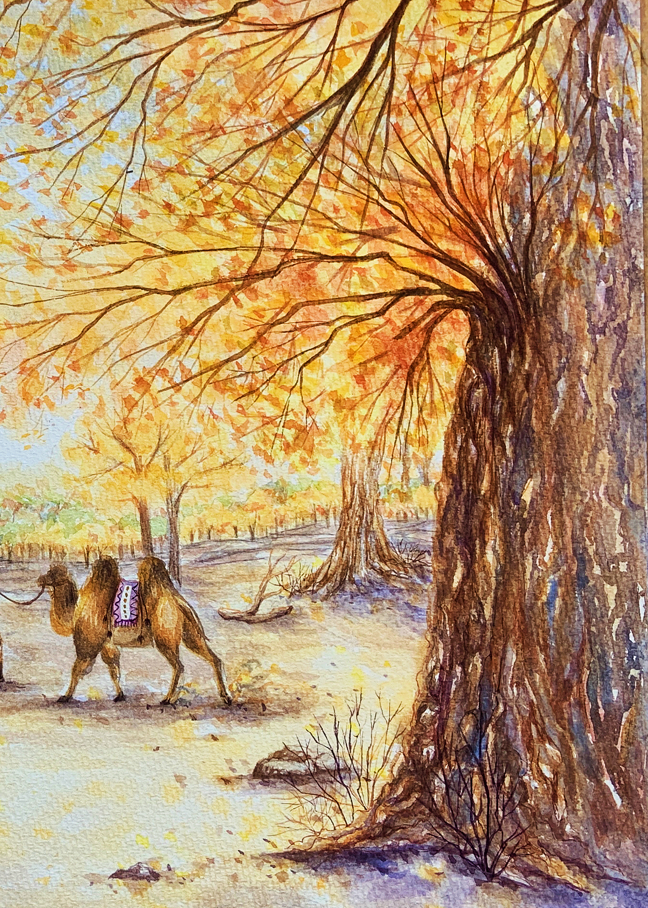 水彩 秋/旅人（图ZMzMyMTk4Nzg4） - 创作习作 - 站酷设计师吹暖风的猫原创素材 - 站酷ZCOOL