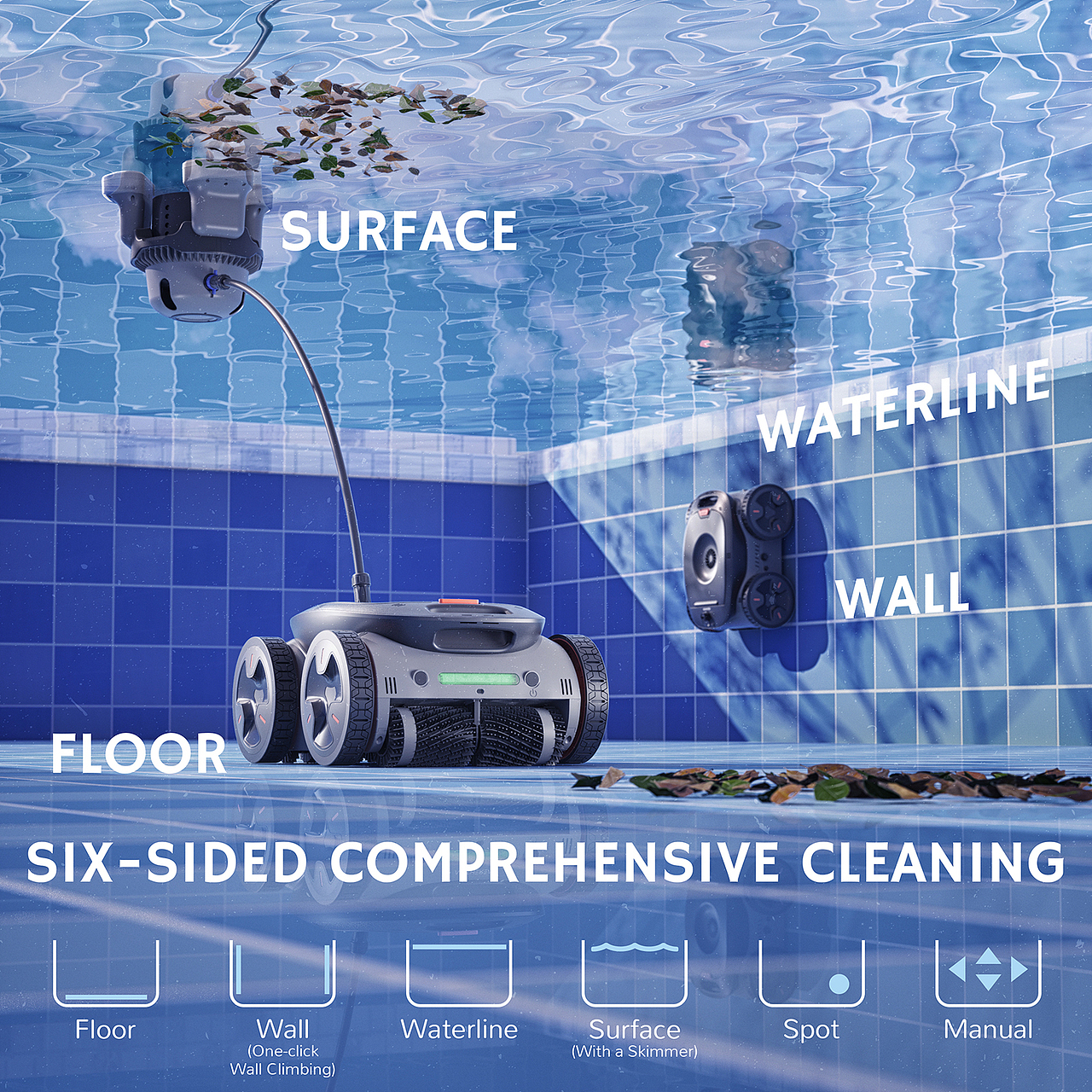 泳池机器人三维渲染详情页（图ZMzY3MzA3MDgw） - 产品 - 站酷设计师罗小亦原创素材 - 站酷ZCOOL