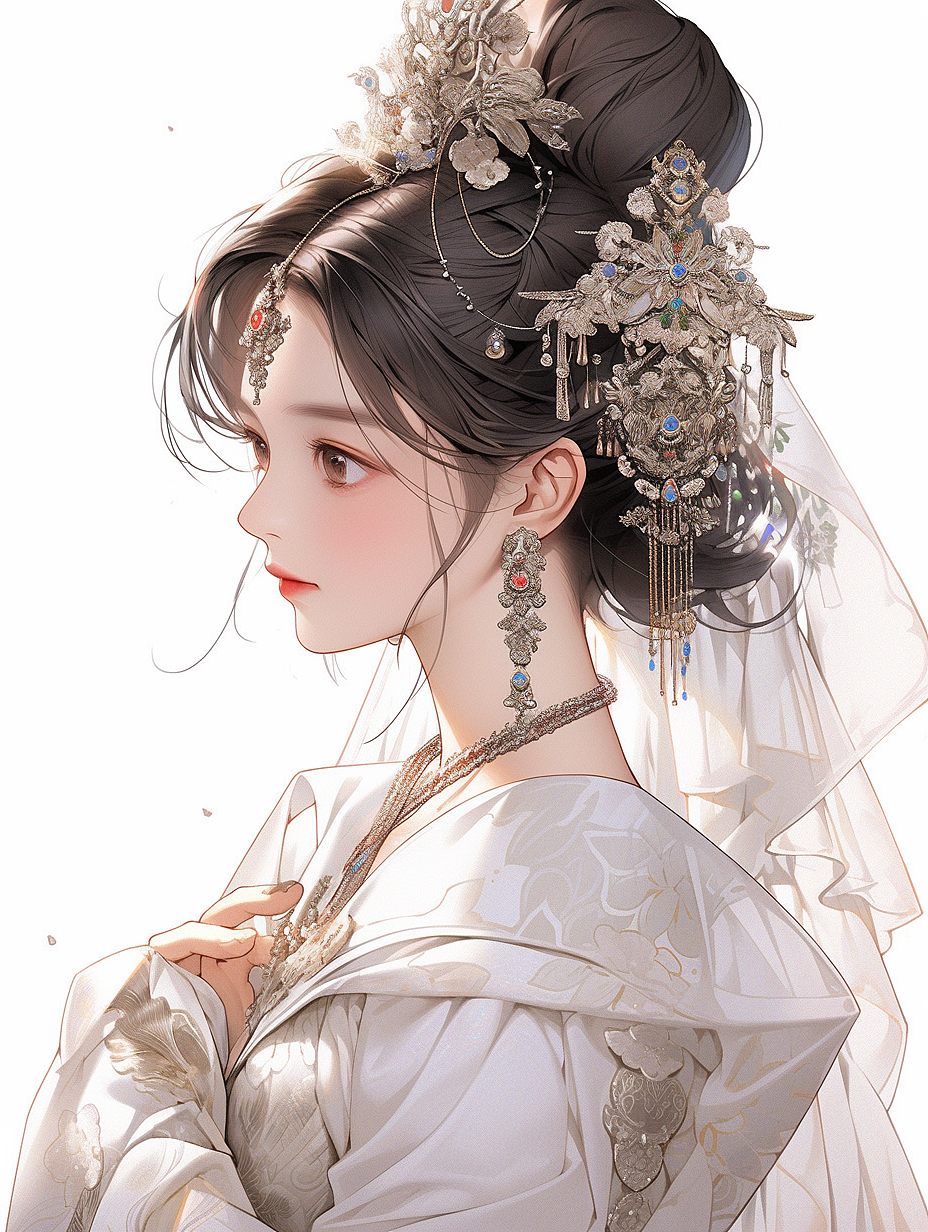 梦幻仙境风格的白色汉服插画（图ZMzU2ODQ2NDc2） - 商业插画 - 站酷设计师荷逸原创素材 - 站酷ZCOOL