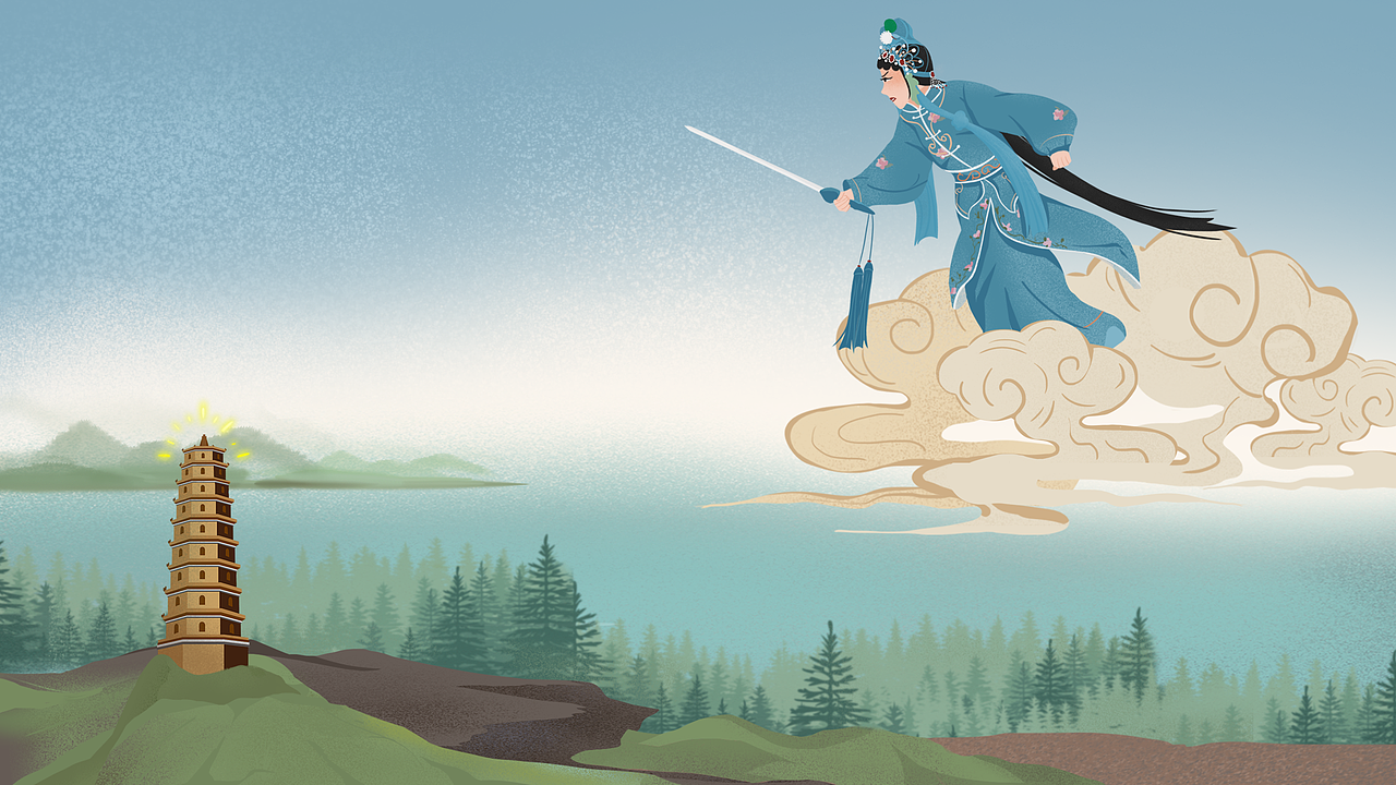 戏曲剧目插画（图ZMzI2MjE3MzI4） - 艺术插画 - 站酷设计师萌乔巴巴原创素材 - 站酷ZCOOL