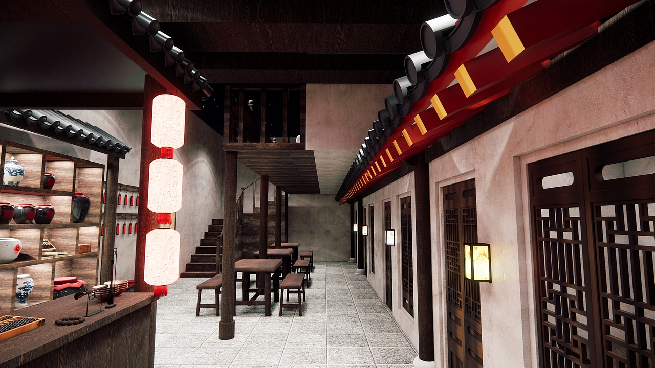 剧本杀客栈造景（图ZMzE5MTQ2NTYw） - 建筑/空间 - 站酷设计师张咸菜原创素材 - 站酷ZCOOL