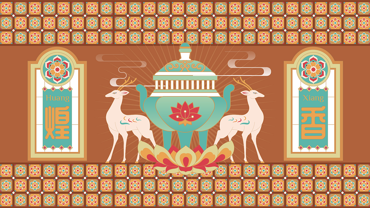 敦煌主题包装插画（图ZMzI3MDYzNjA0） - 商业插画 - 站酷设计师阿清丶原创素材 - 站酷ZCOOL