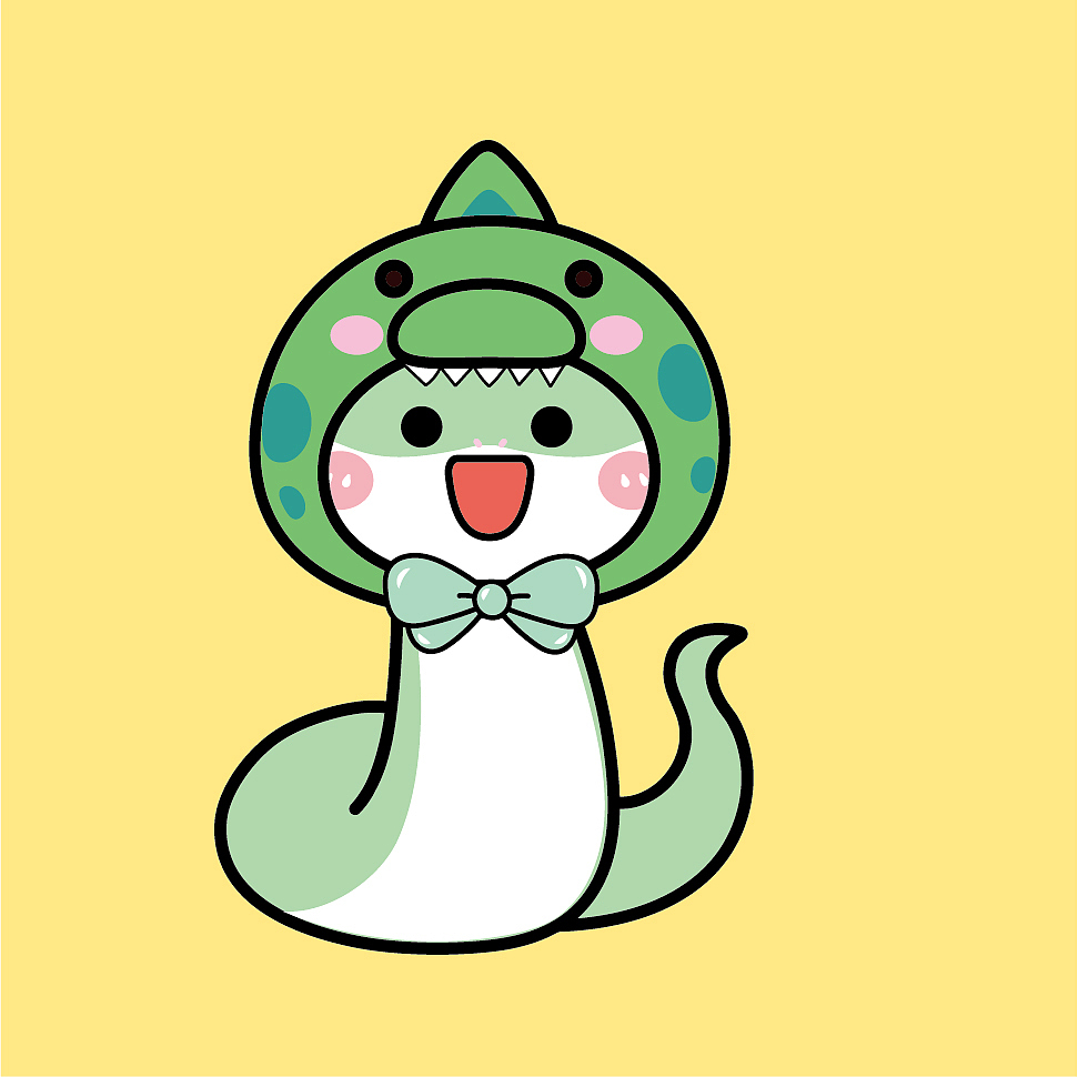 蛇年蛇宝宝卡通插画可爱图片素材头像生肖头像