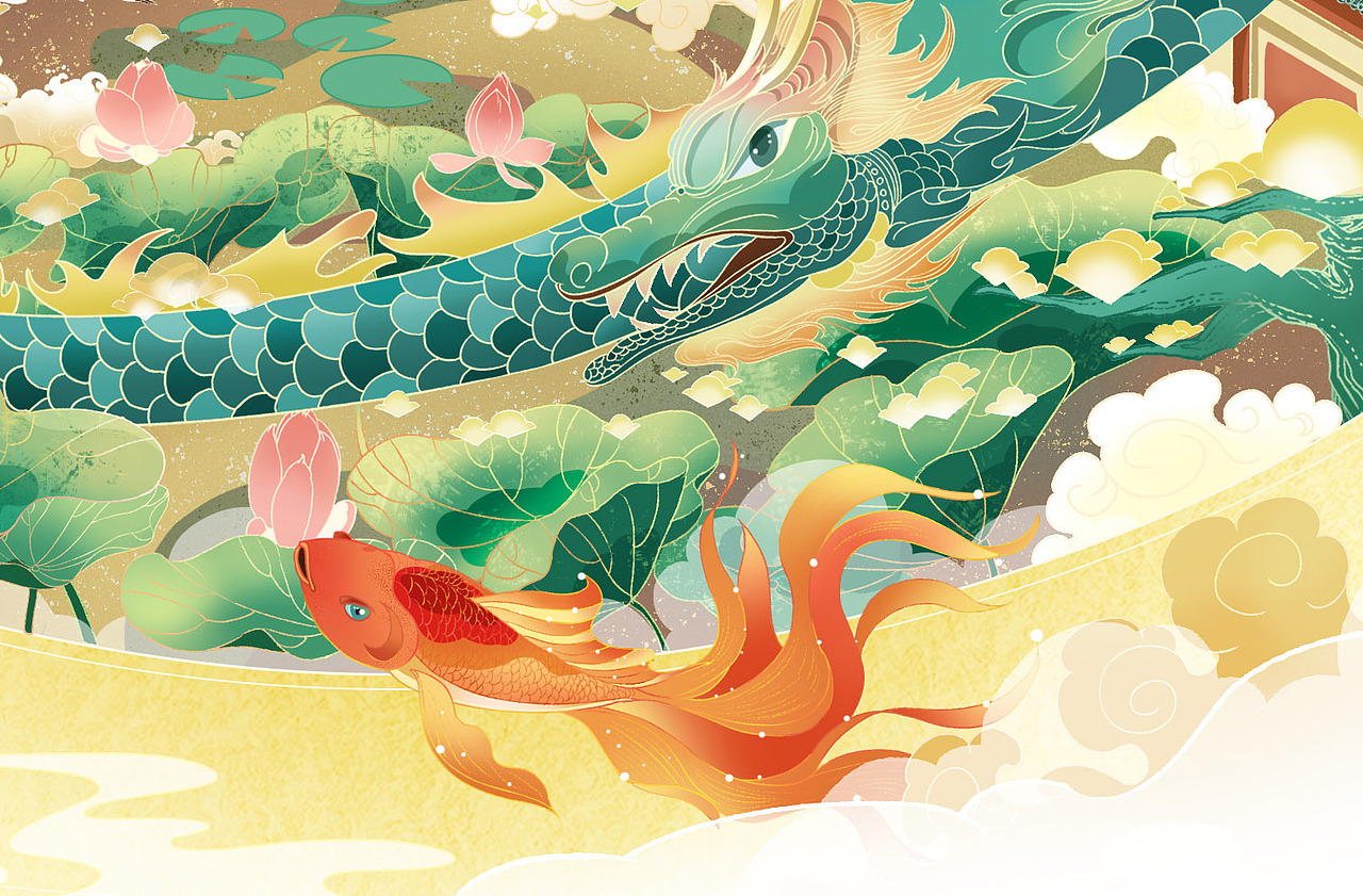 西安城市国风插画