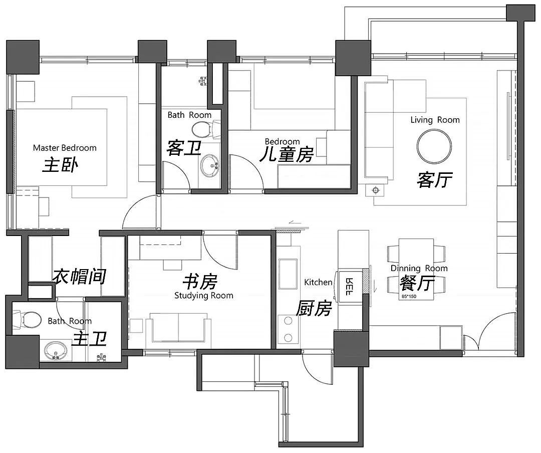 89㎡的家，坚持全屋打满柜子，效果不是一般的实用大气（图ZMzA3OTk0ODY4） - Home Decoration Design - 站酷设计师峰光无限装饰原创素材 - 站酷ZCOOL