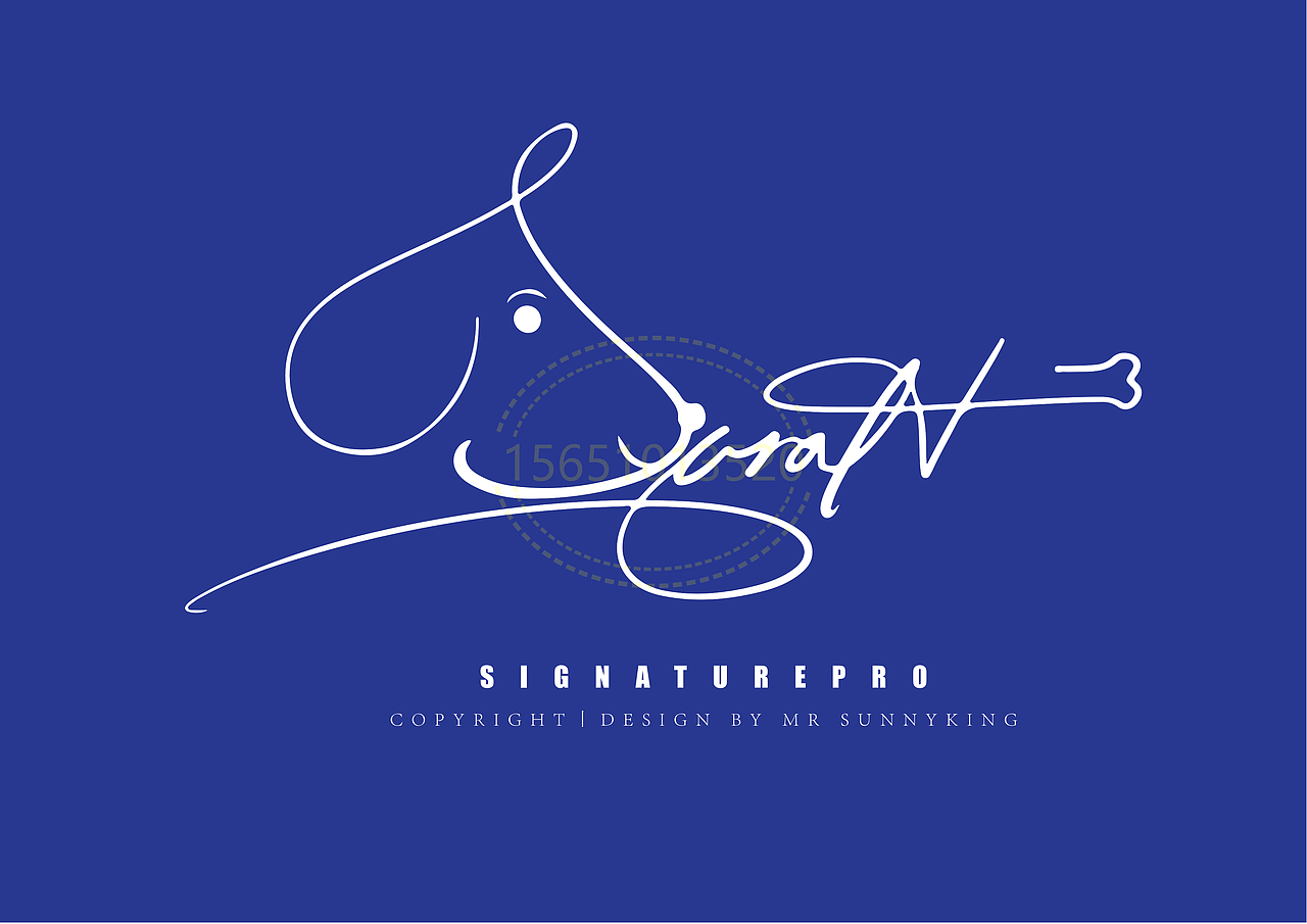 手写英文卡通签名丨南京孙老师丨版权作品丨华夏名流