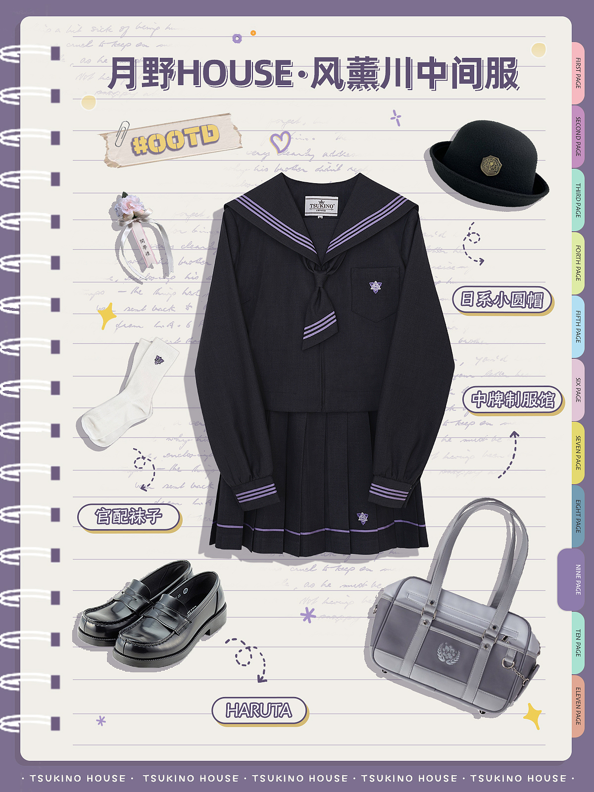 原创自制jk水手服装图鉴海报