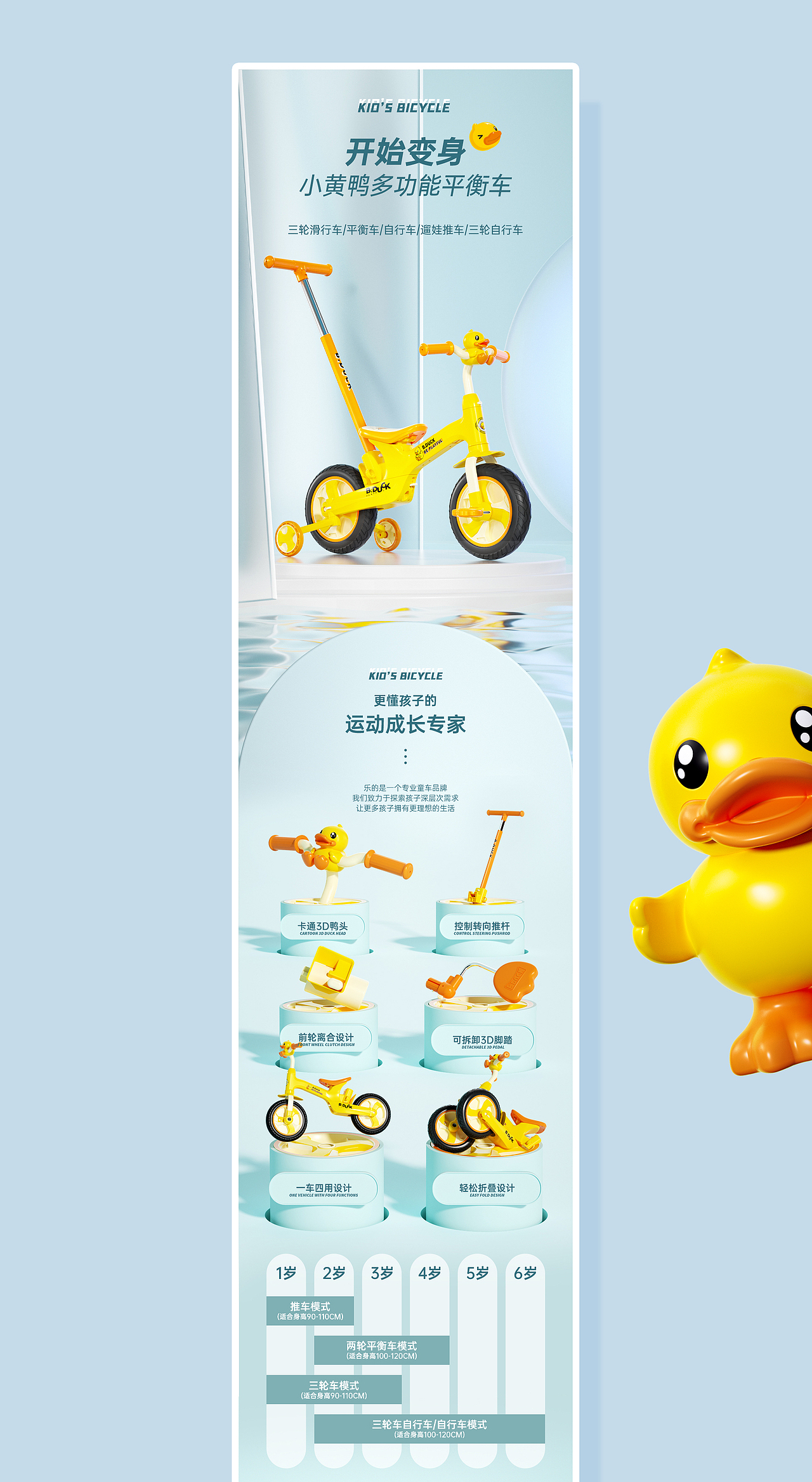 小黄鸭推车*3