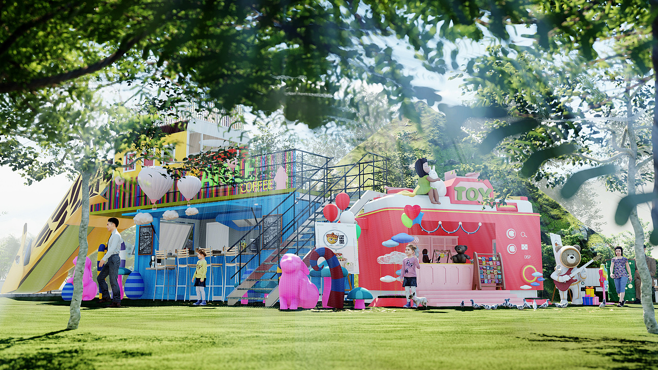 花溪公园主题文化移动商业场景