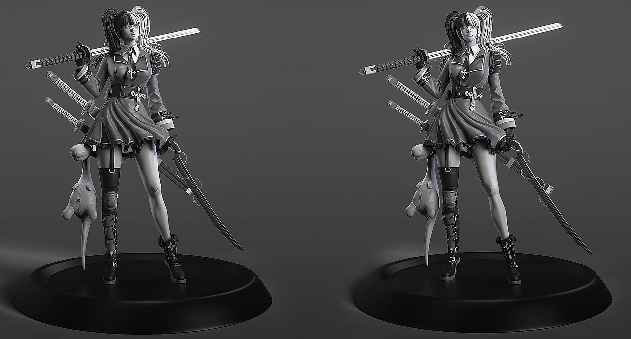 次世代游戏 美型女角色___周同学作品