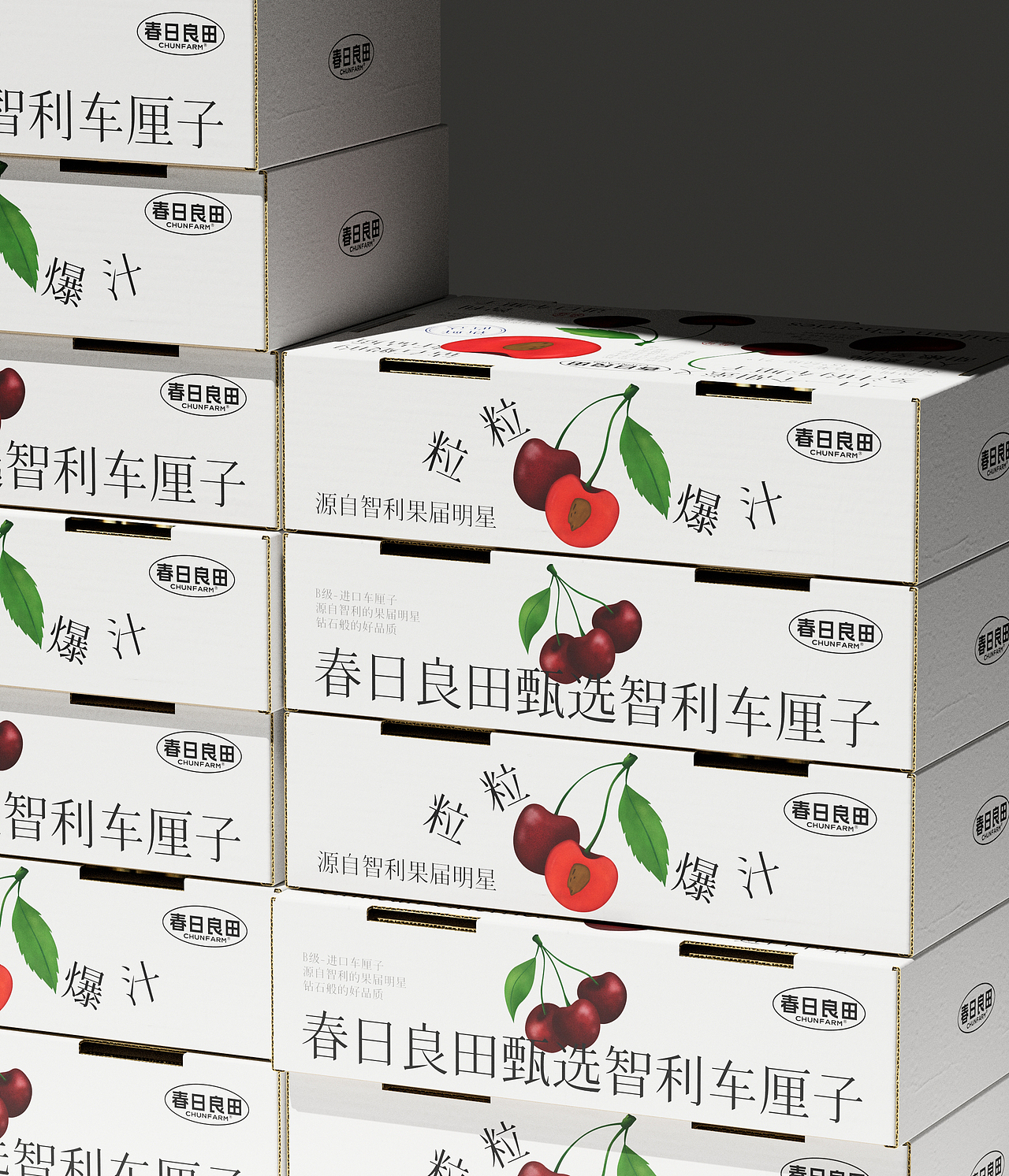 【春日良田】-车厘子包装设计（图ZMzI2MDAzNjYw） - 包装 - 站酷设计师山姆不在纽约原创素材 - 站酷ZCOOL