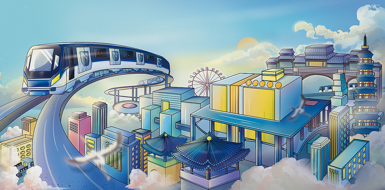 地铁场景插画（图ZMzQyNTQzMjk2） - 艺术插画 - 站酷设计师来自于Mars原创素材 - 站酷ZCOOL