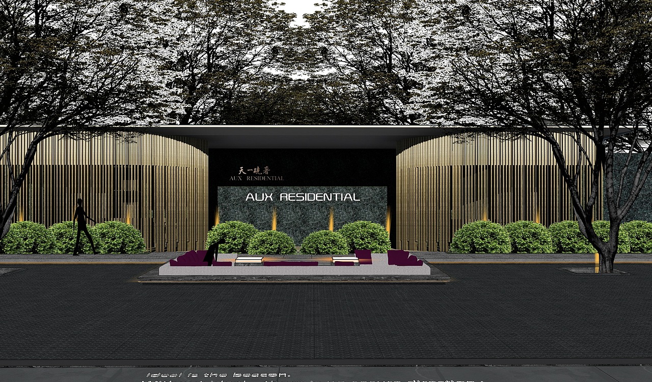 天一晓著示范区后场景观SU模型下载