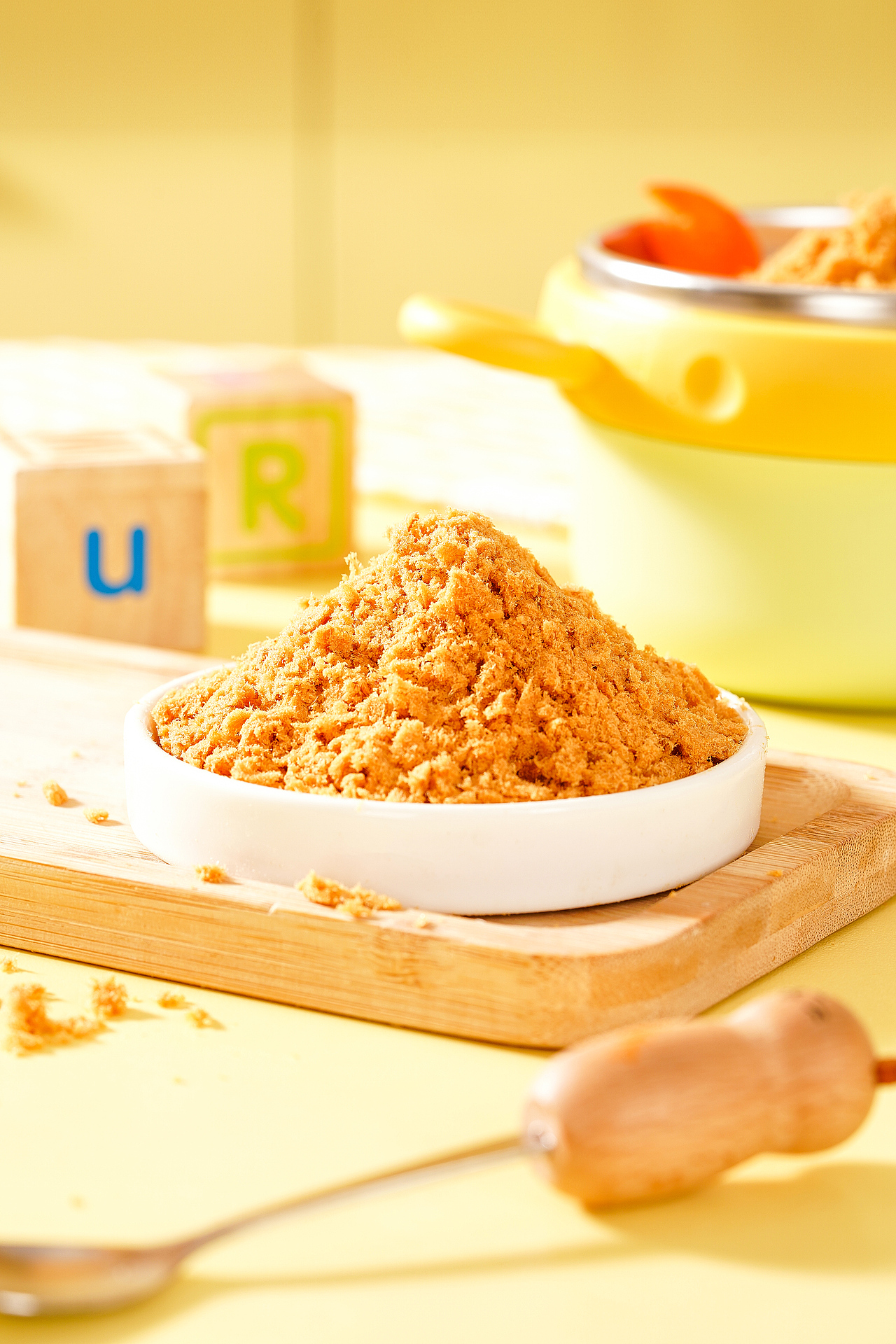 美食摄影|婴儿宝宝辅食肉松粥水果沙拉肉松小贝鸡蛋仔