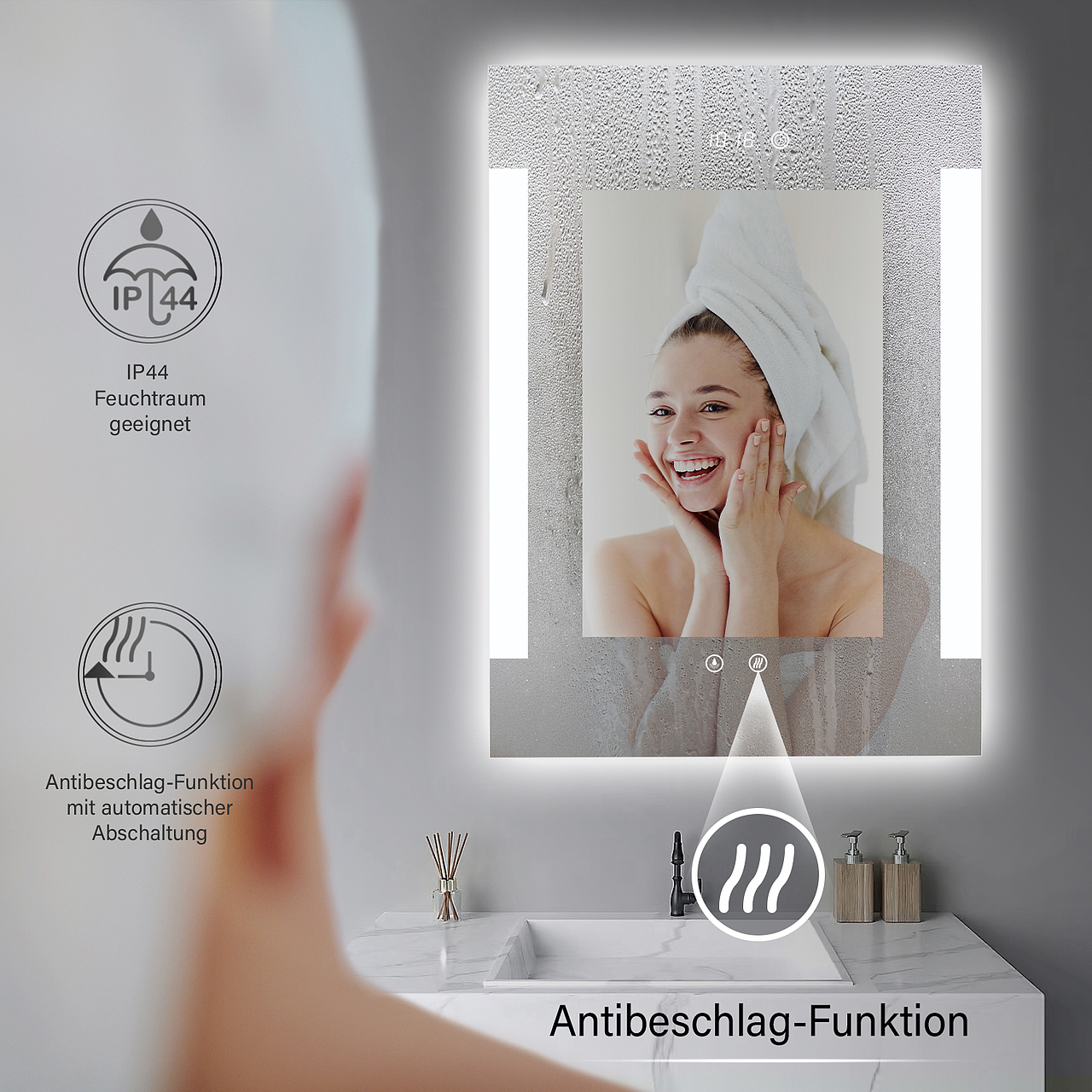 卫浴化妆镜镜子亚马逊建模渲染主图设计