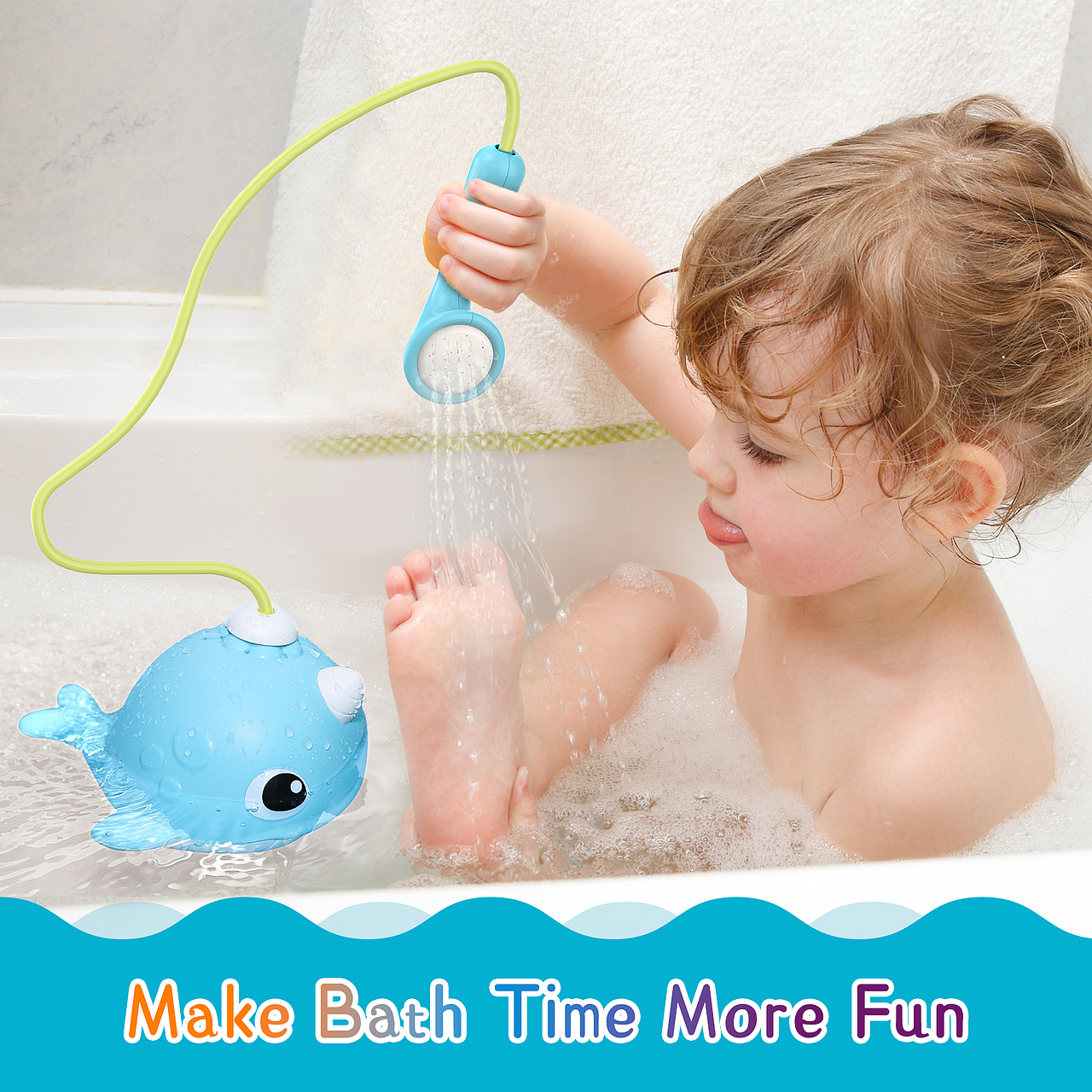 亚马逊图片渲染鲸鱼花洒玩具