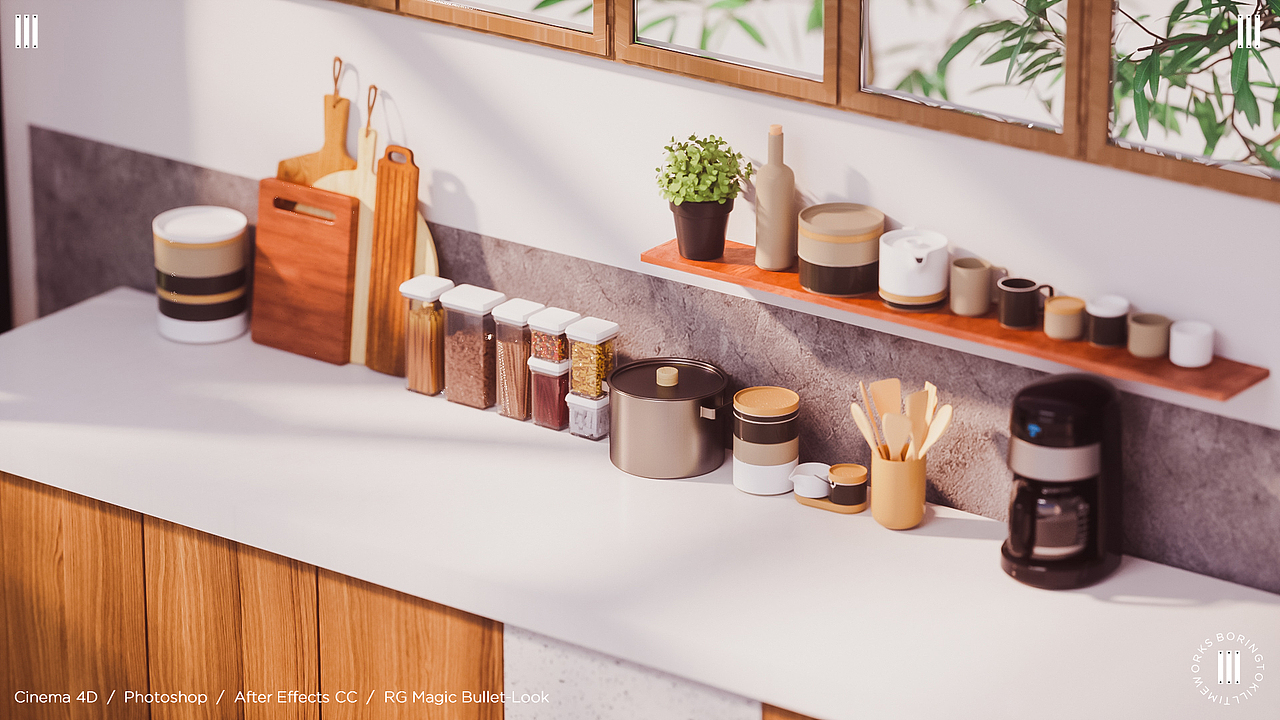 C4D室内渲染 I 厨房家