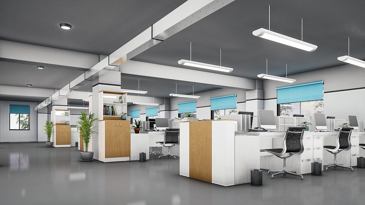 办公楼室内效果图su lumion ps