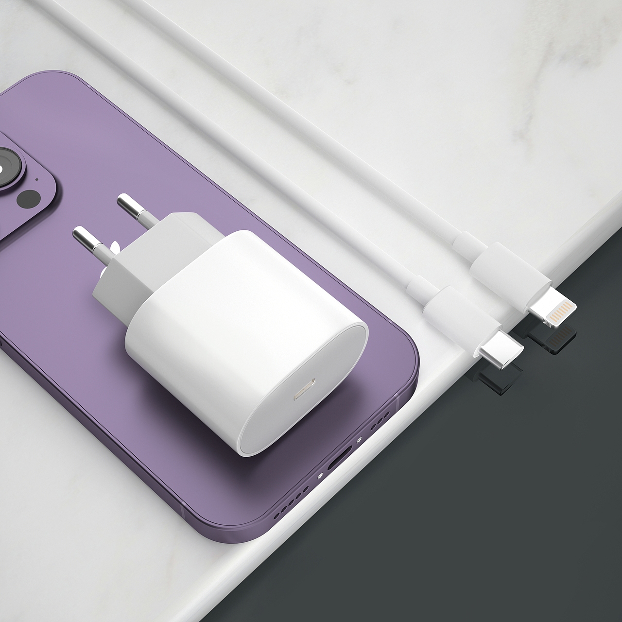 产品渲染3C合集/充电器/数据线