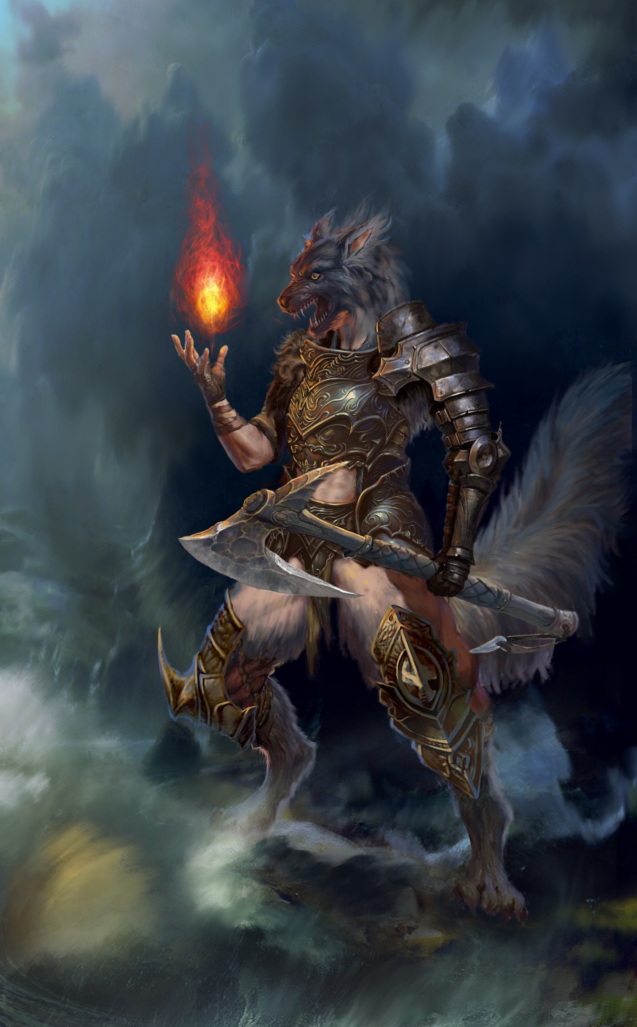 游戏卡牌/角色设定-霍尔拓狼人（图ZMzAyNzAwNDE2） - 商业插画 - 站酷设计师David18原创素材 - 站酷ZCOOL