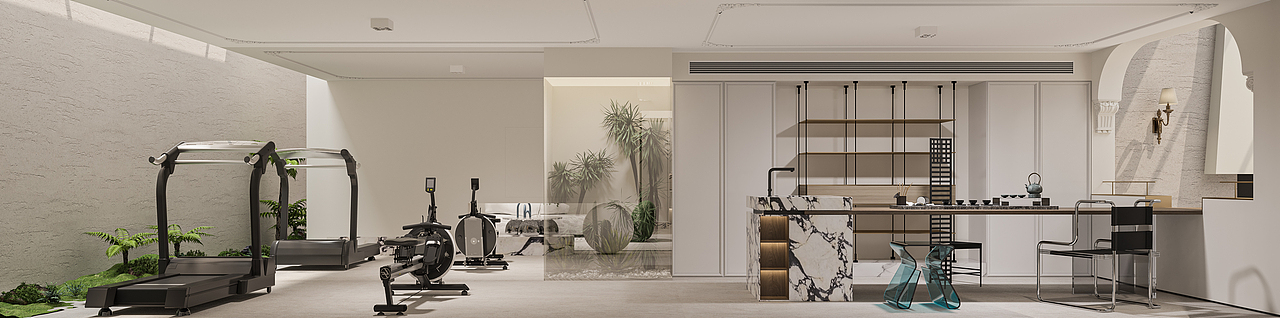 茶室和健身区植物造景