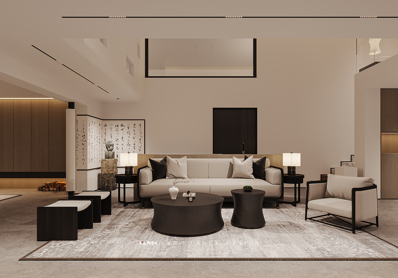 现代新中式风格效果图（图ZMzUyNzQ4NTg0） - 家装设计 - 站酷设计师田小伟啊原创素材 - 站酷ZCOOL