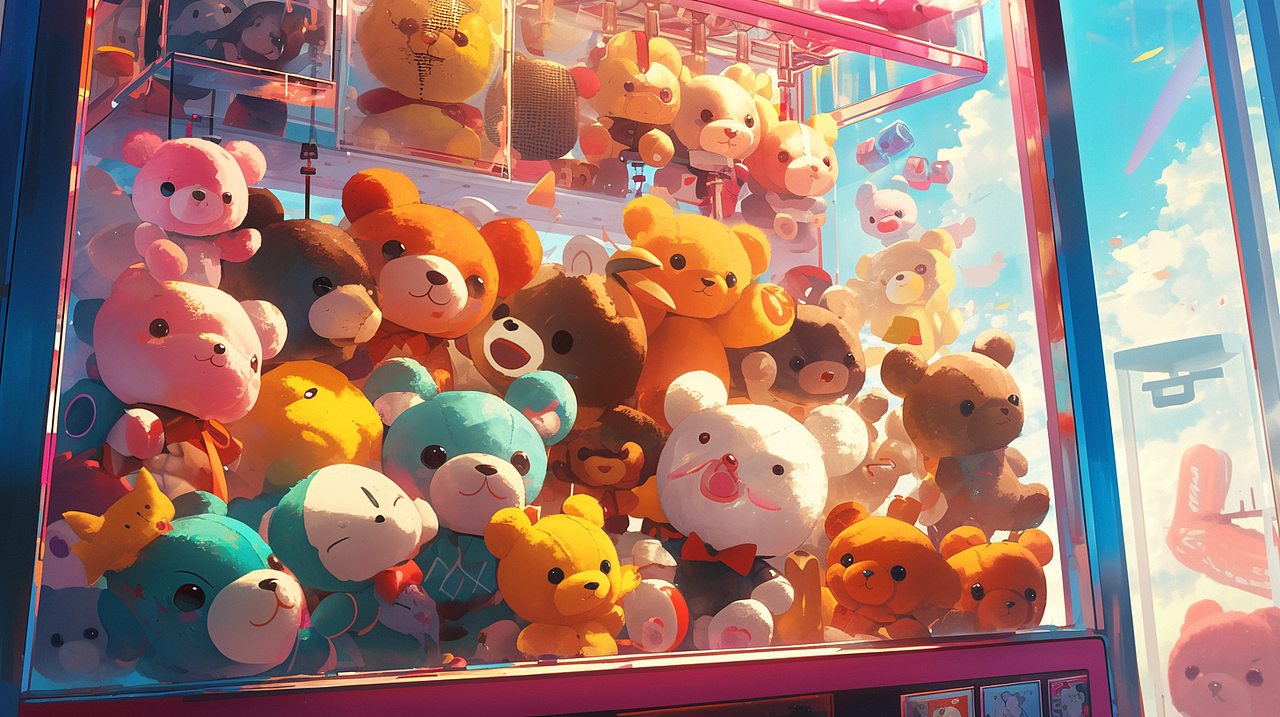 夹娃娃机插画（图ZMzY4MzMyMzE2） - AI作品 - 站酷设计师I虫子I原创素材 - 站酷ZCOOL