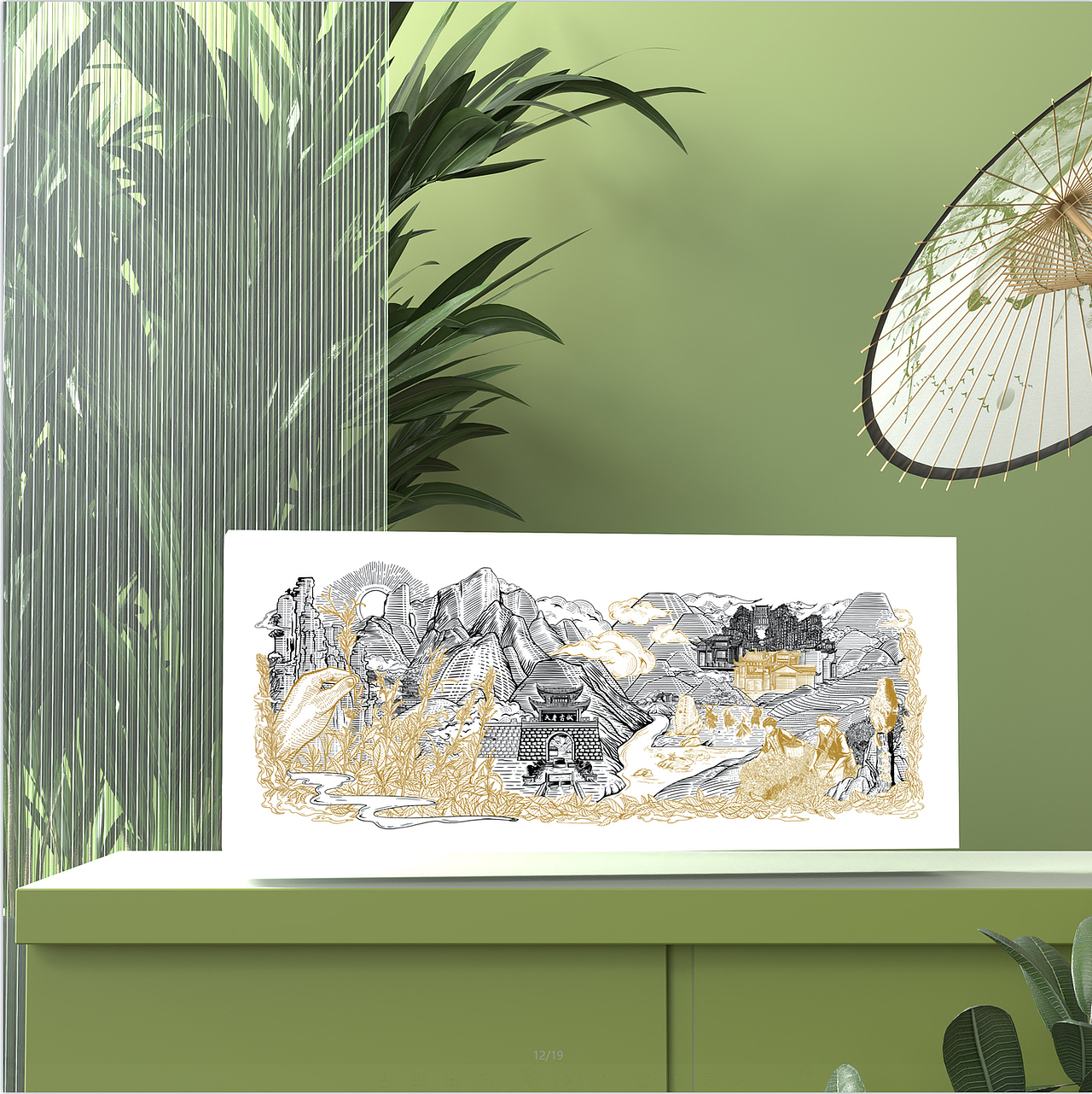 张家界版画风插画（图ZMzM2ODkzNDQw） - 商业插画 - 站酷设计师匡益达原创素材 - 站酷ZCOOL