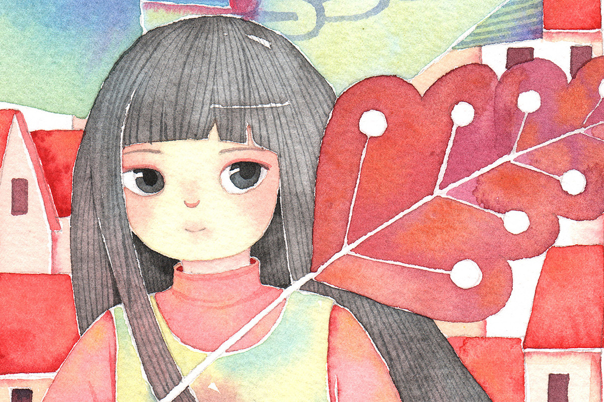 《穿越之门》水彩插画以及水彩插画绘制过程