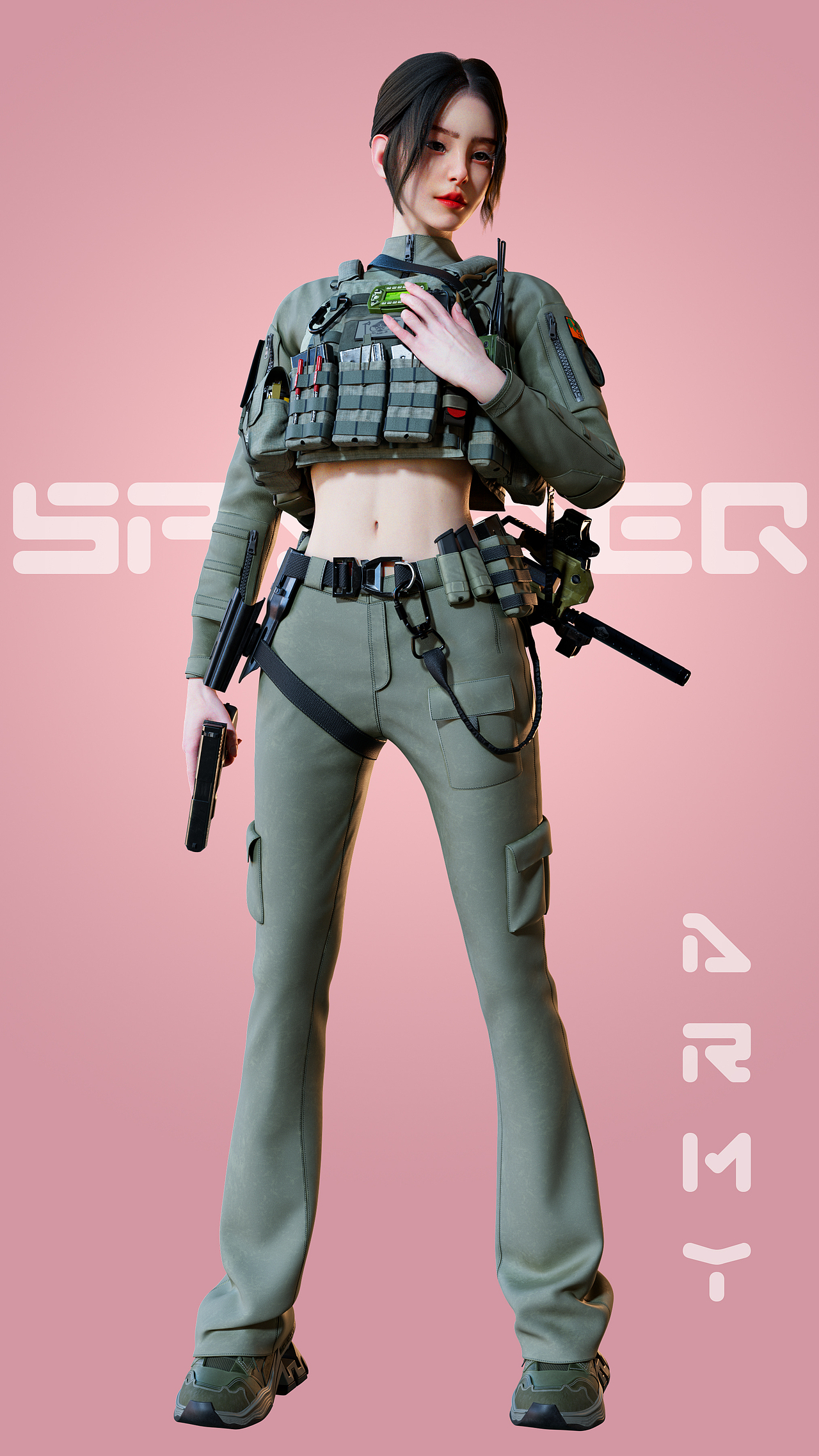 3D建模-女战士素芬儿