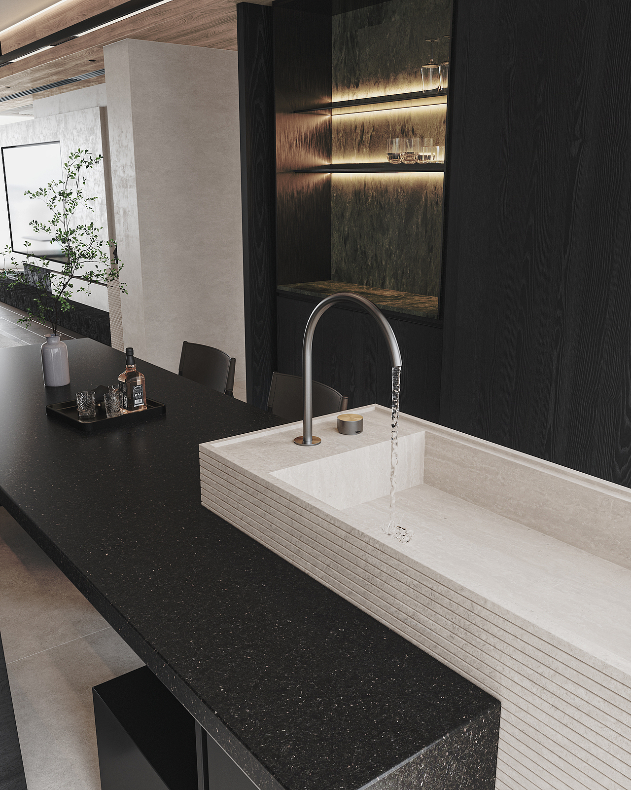 御海天禧现代家装初稿效果图表现