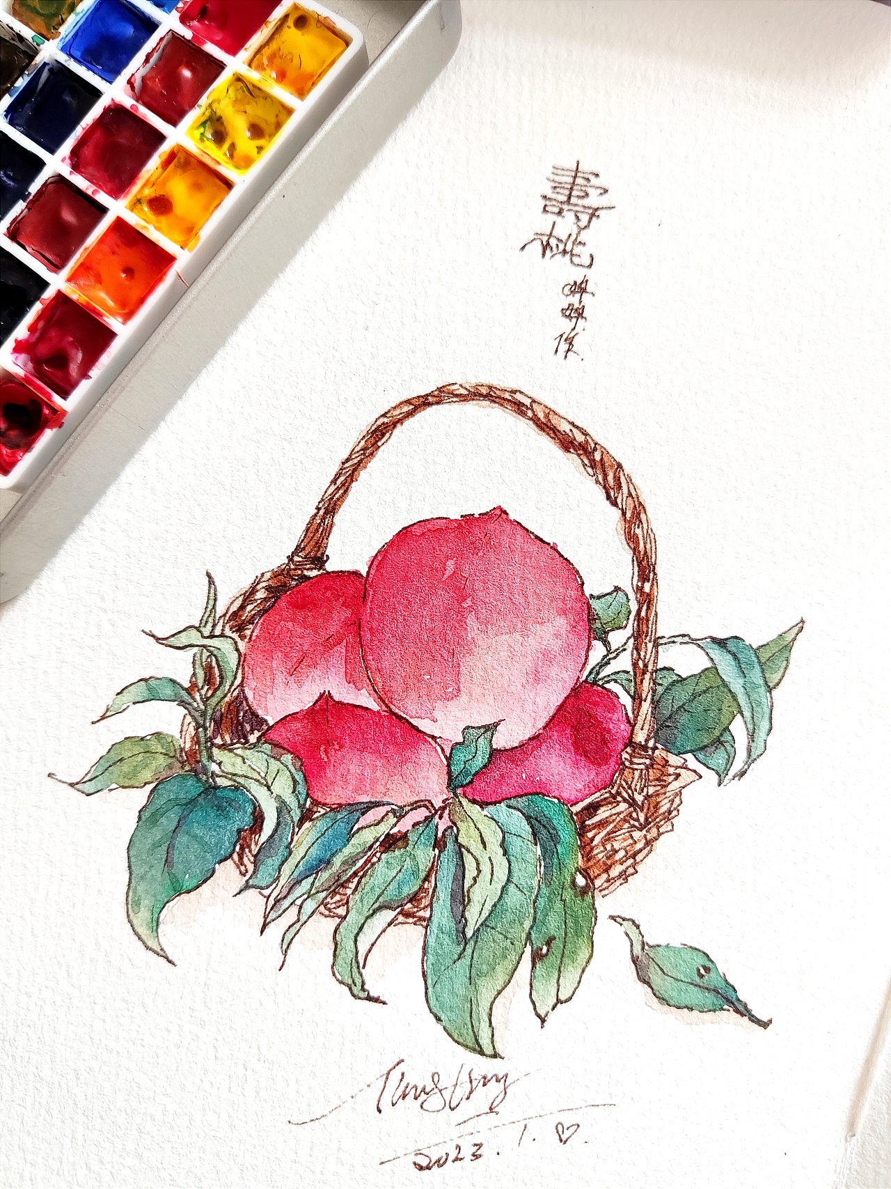 2023年1月份手绘水彩画总结30张