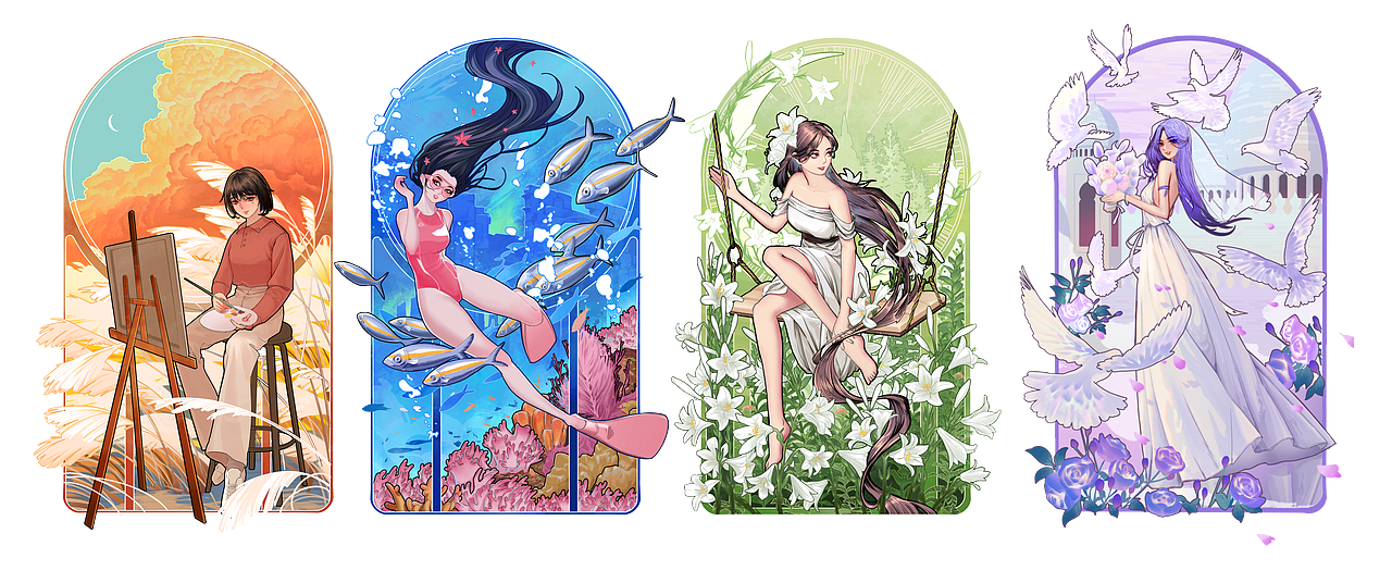 风花少女（图ZMzY4MTc0NjQw） - 商业插画 - 站酷设计师喜昍原创素材 - 站酷ZCOOL