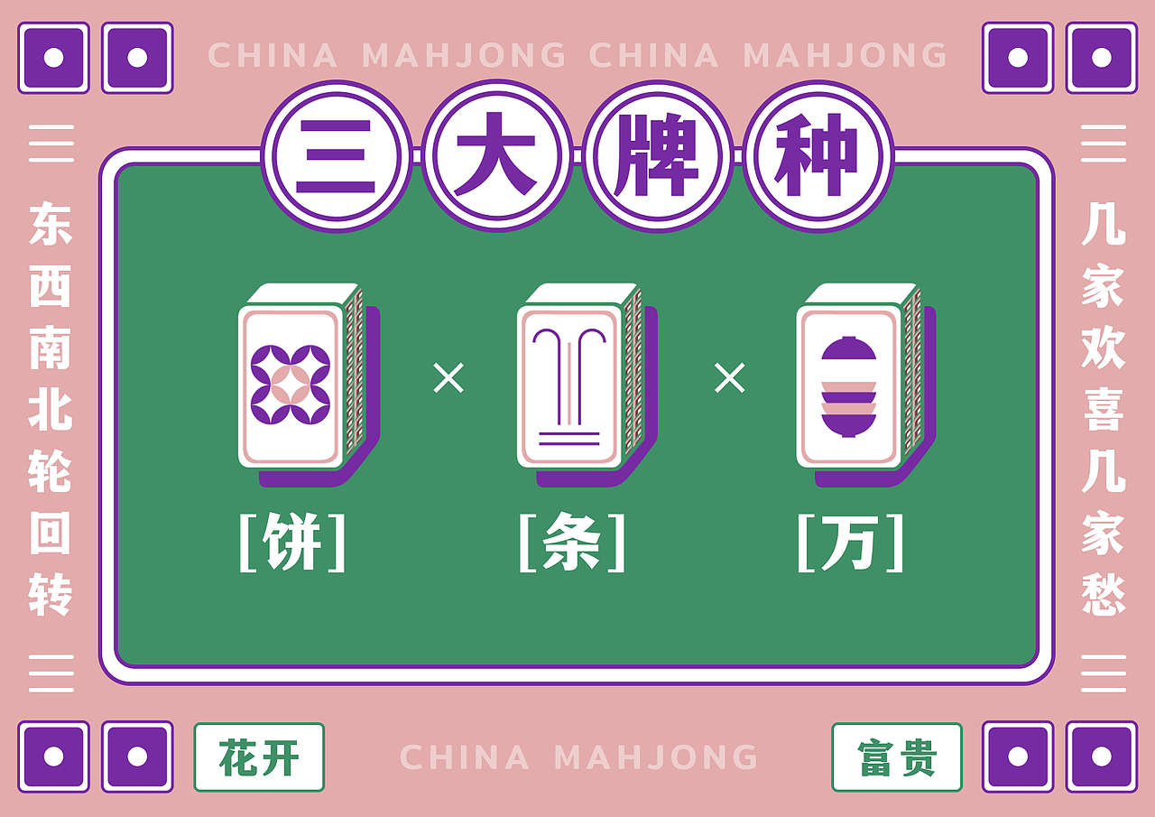 雀圣修煉寶典 - 麻將圖案設計（圖ZMzM5MzI5MTUy） - 圖案 - 站酷設計師李奈兒的昨天原創(chuàng)素材 - 站酷ZCOOL