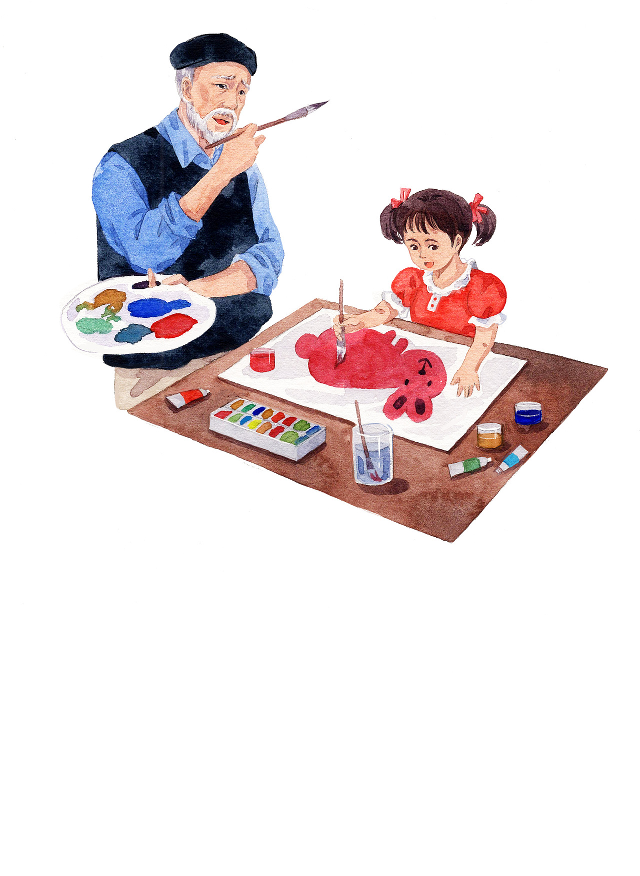 《小散文100课》水彩插画配图