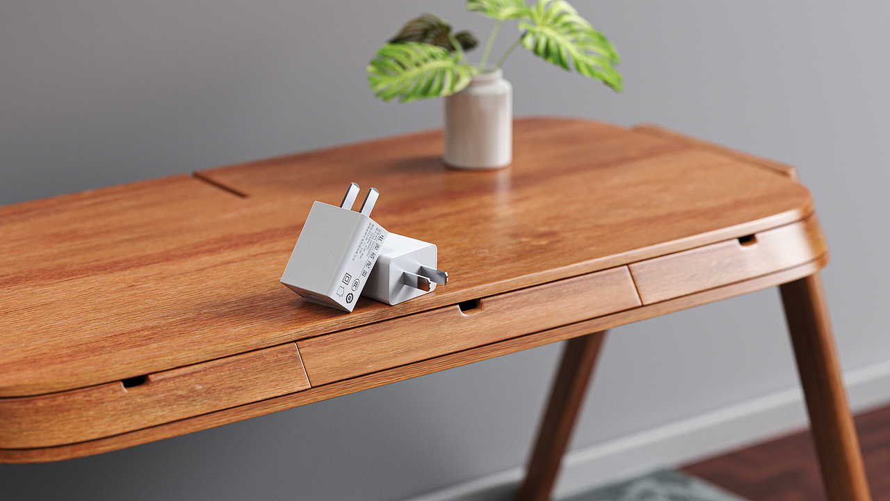 一些电源适配器和充电器渲染图