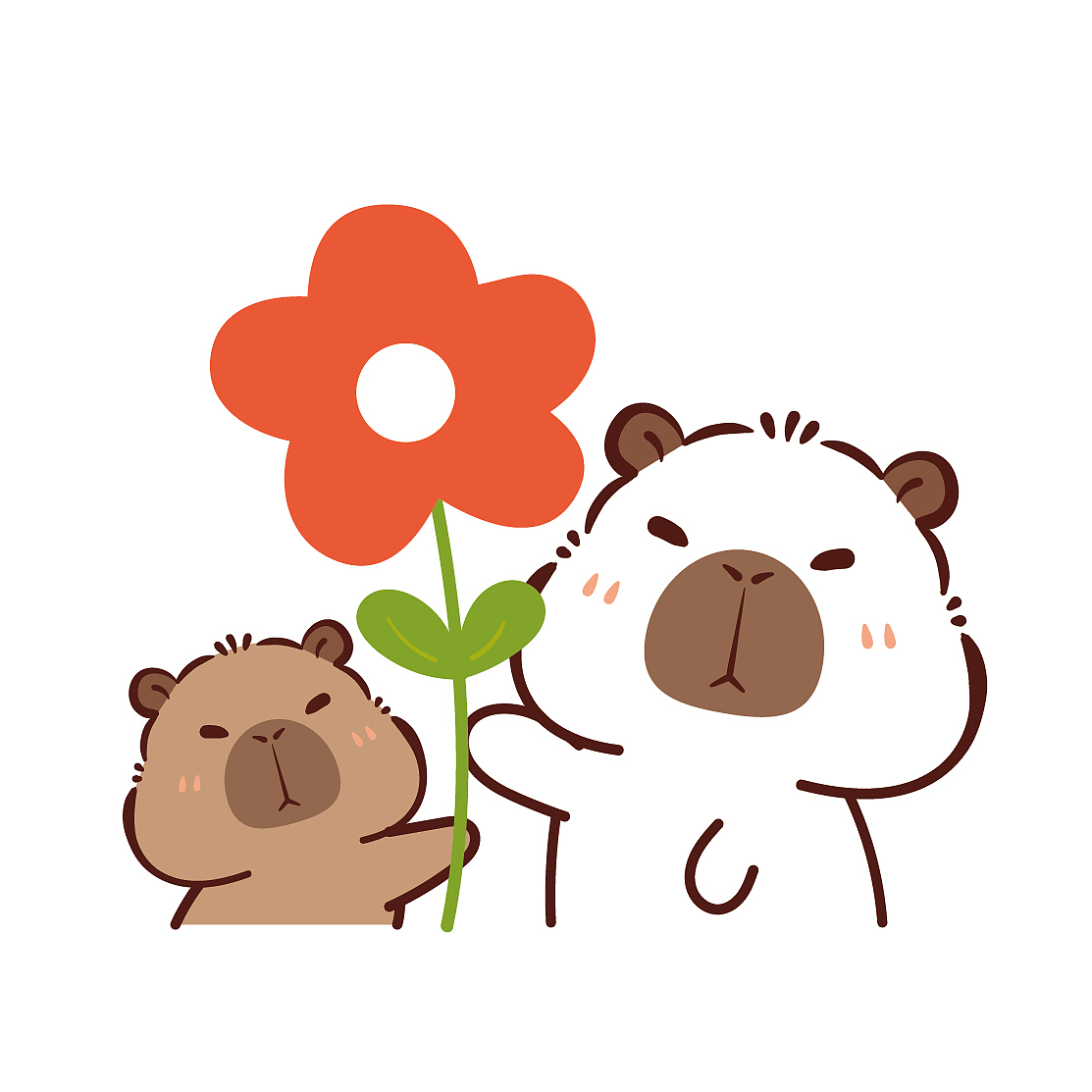 卡皮巴拉插画图片节日快乐母亲节快乐送你一朵小红花（图ZMzY5MTU5MjI4） - 商业插画 - 站酷设计师阿茹生肖IP原创素材 - 站酷ZCOOL