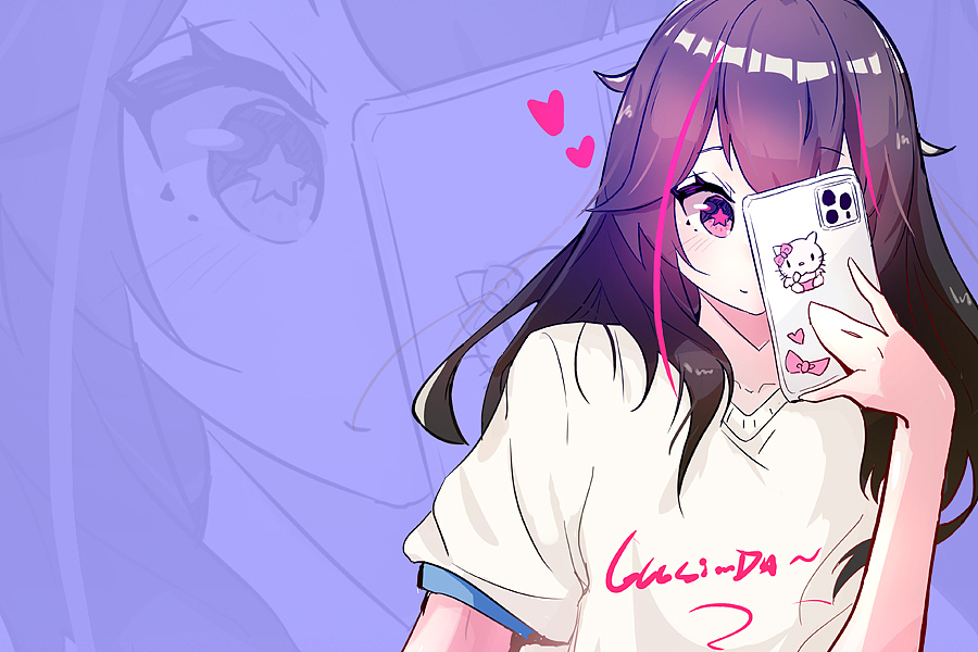 小可可熊崽小姐姐绘画过程