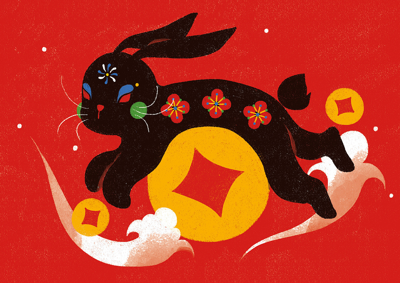 2023年兔年贺图|美好的愿望会实现（图ZMzIzODE2NzI0） - 商业插画 - 站酷设计师宋潇洒画画的原创素材 - 站酷ZCOOL