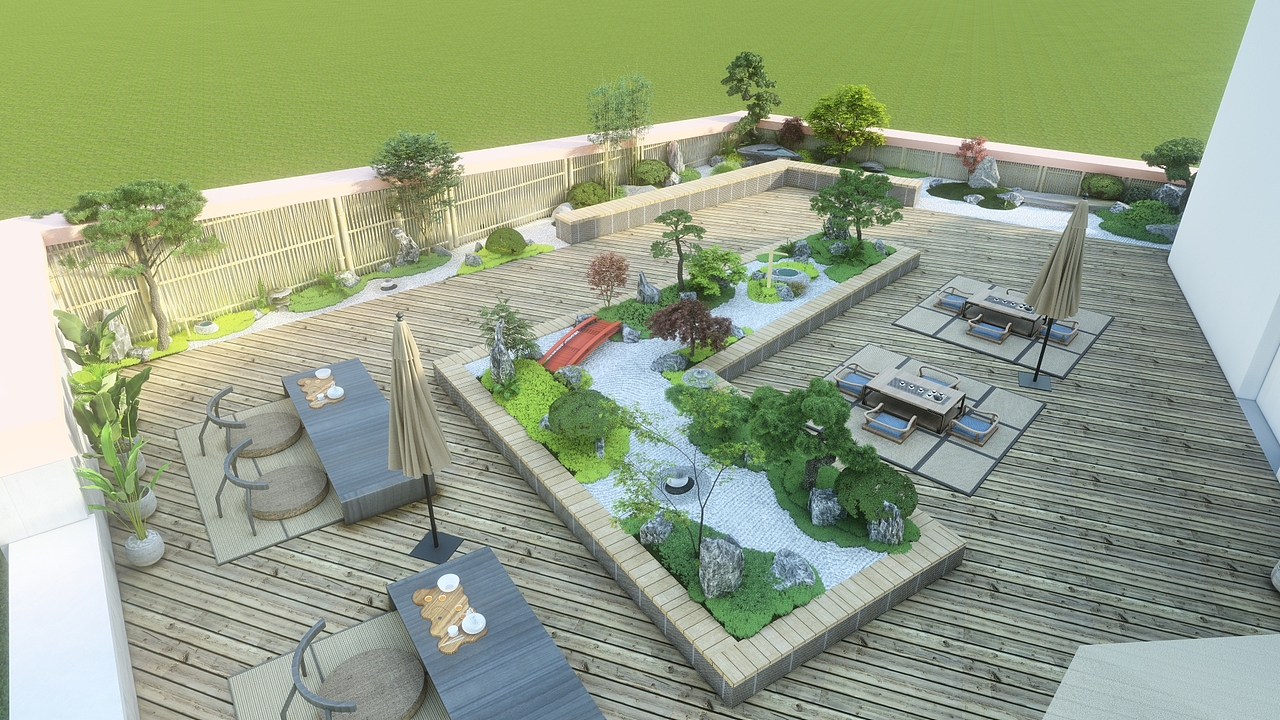 枯山水屋顶花园