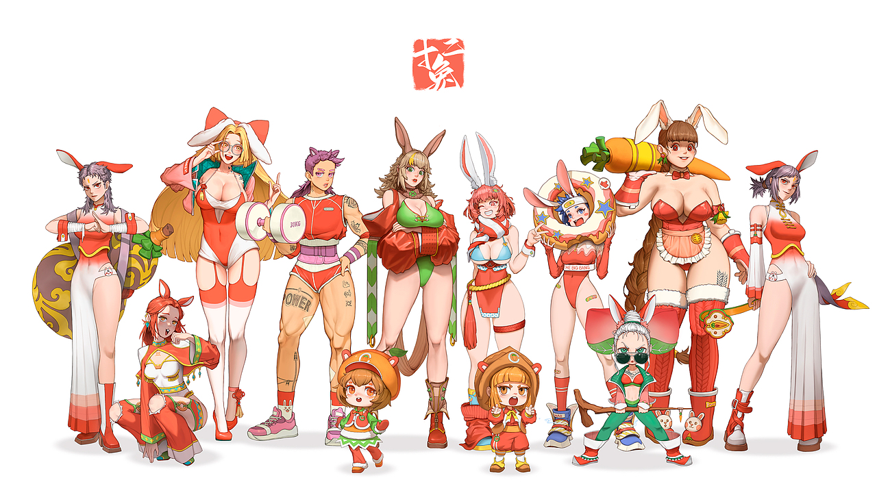 BUNNY GIRL&十二兔——给兔年的十二个祝福（图ZMzMxODczMDIw） - 概念设定 - 站酷设计师CPY_平阳原创素材 - 站酷ZCOOL
