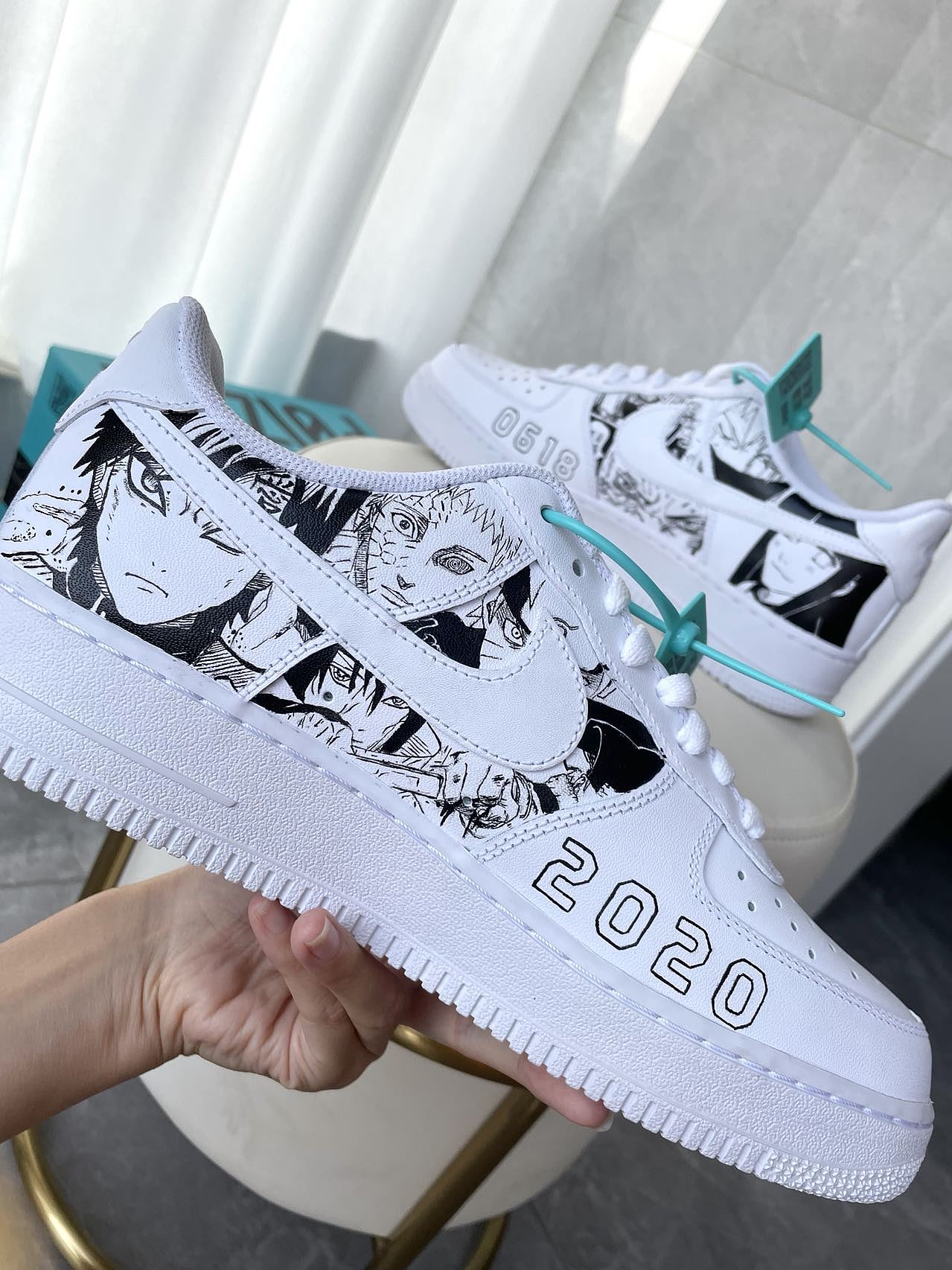火影忍者 x 手绘鞋 | 火影忍者漫改空军一号