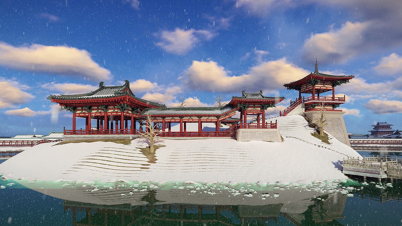 大明宫太液池su模型下载